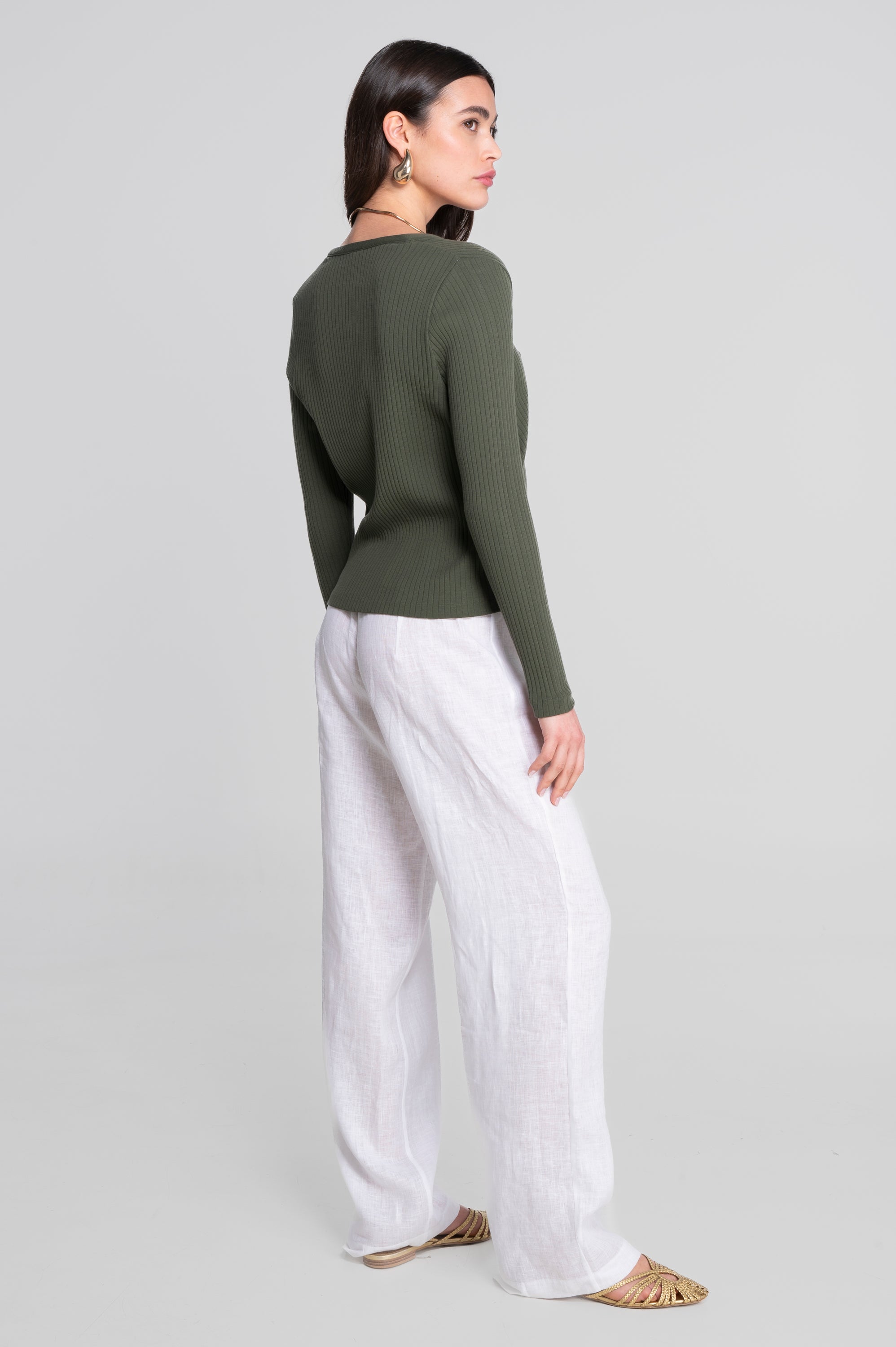 Cotton long sleeves cardigan 7564