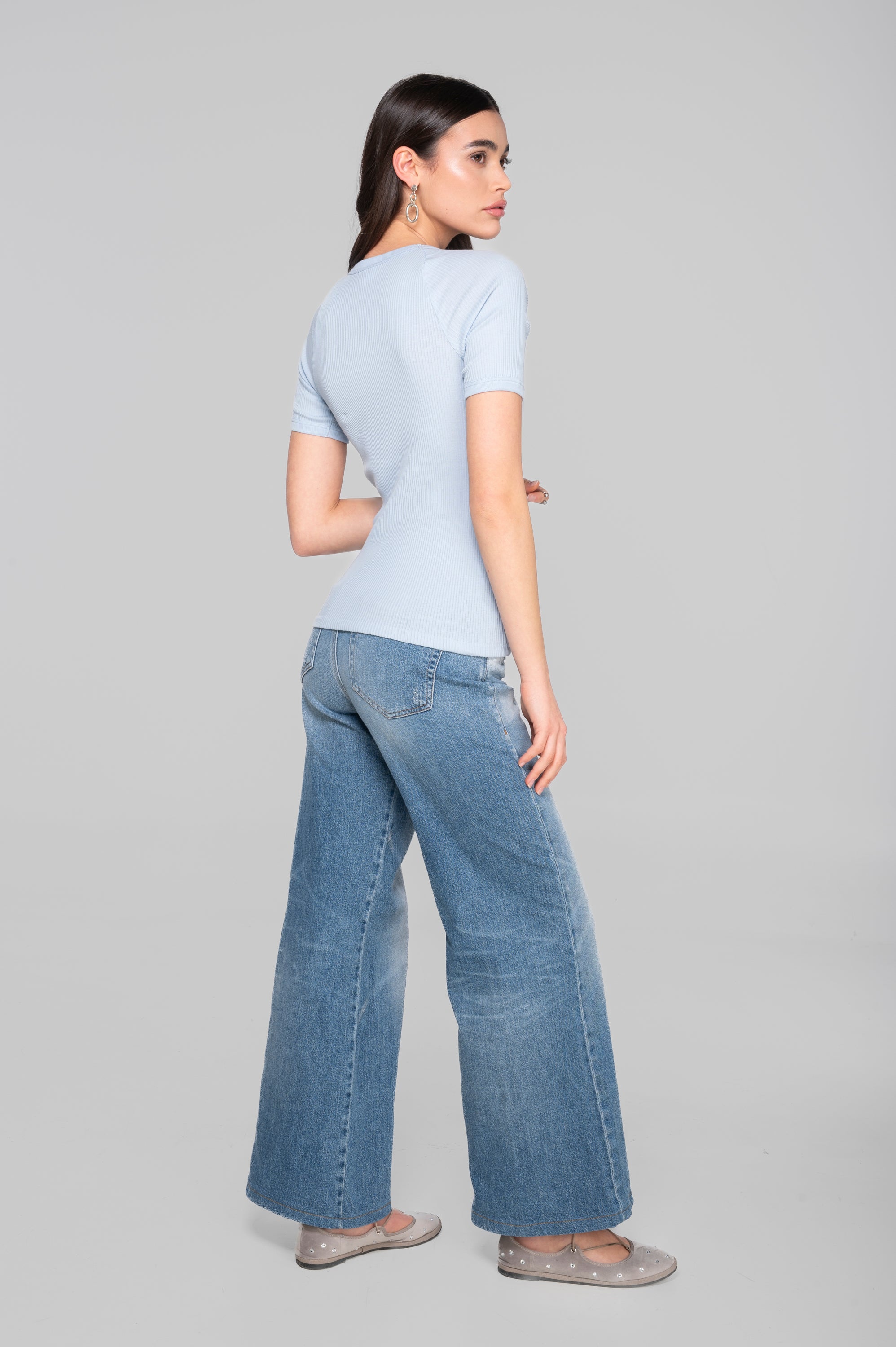 Cotton round neck T-shirt 7163