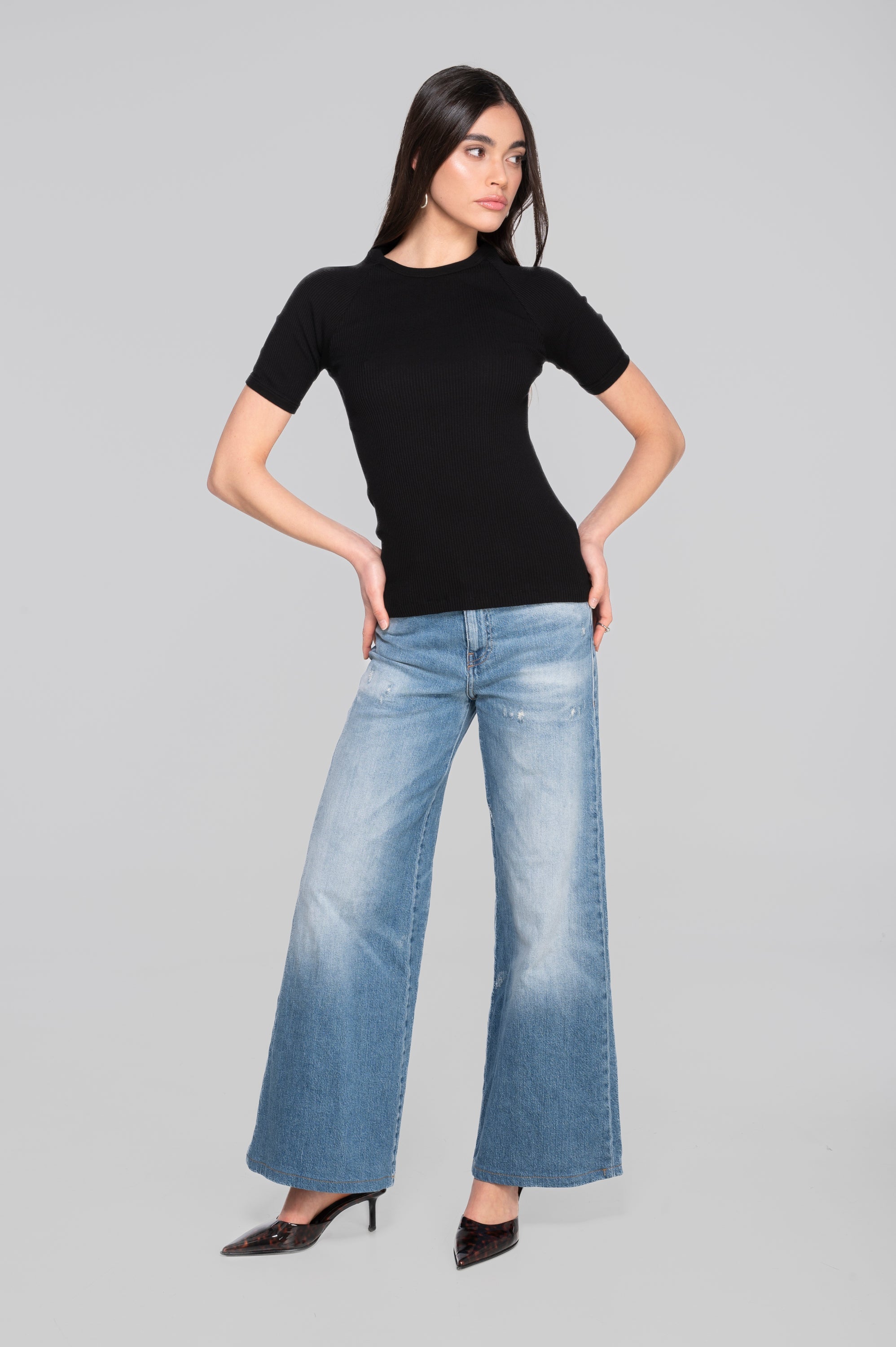 Cotton round neck T-shirt 7163