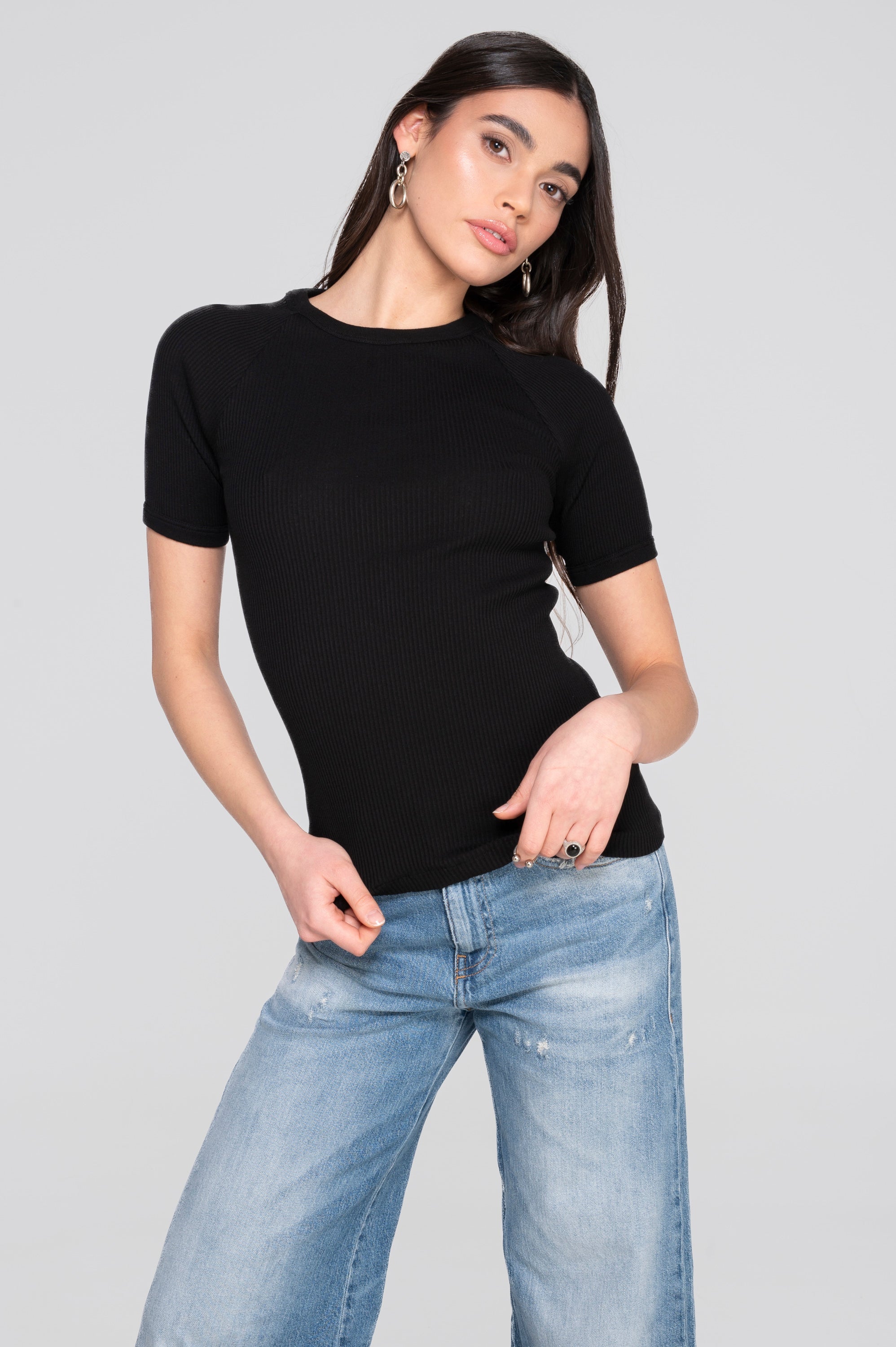 Cotton round neck T-shirt 7163