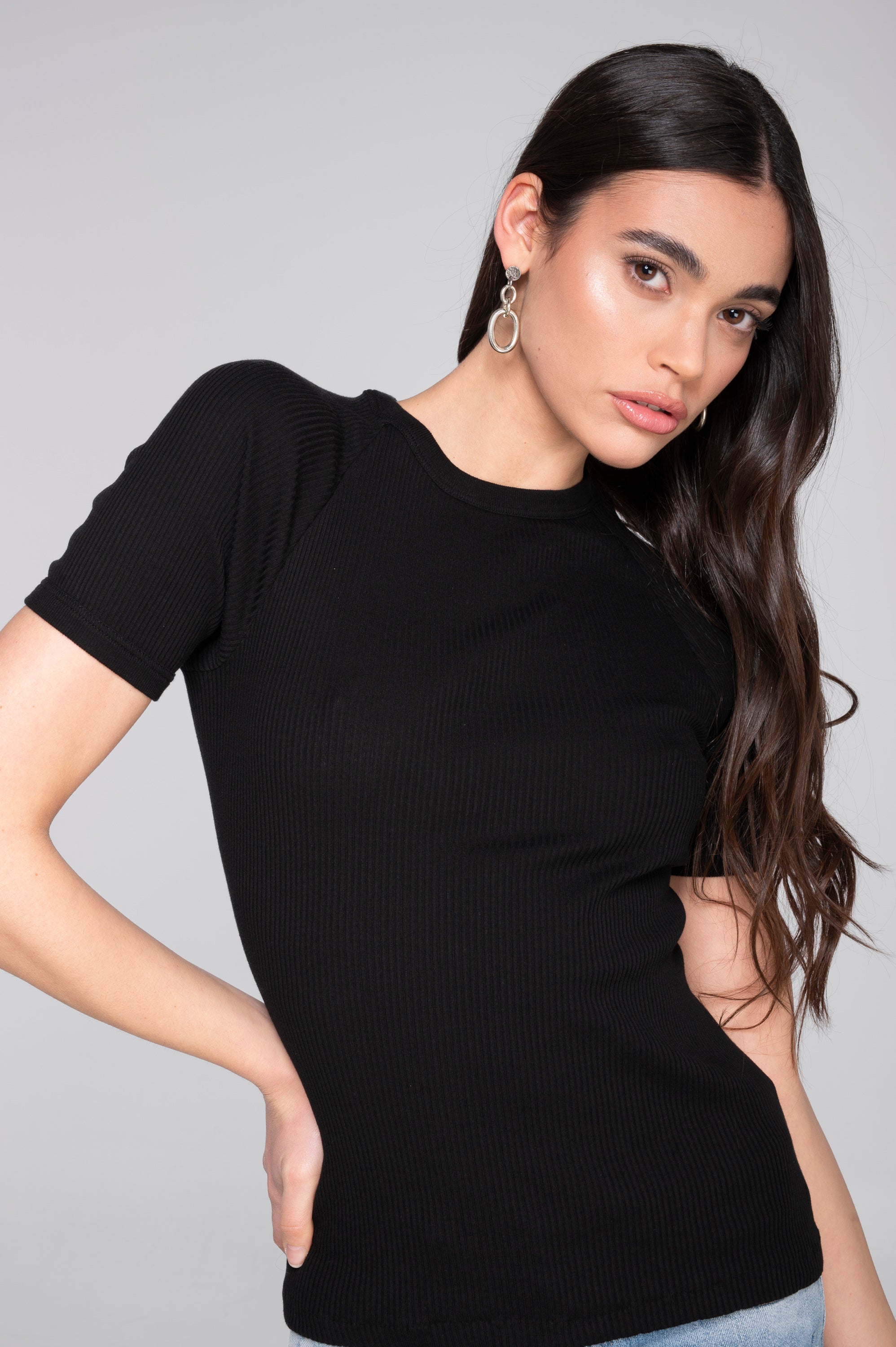 Cotton round neck T-shirt 7163