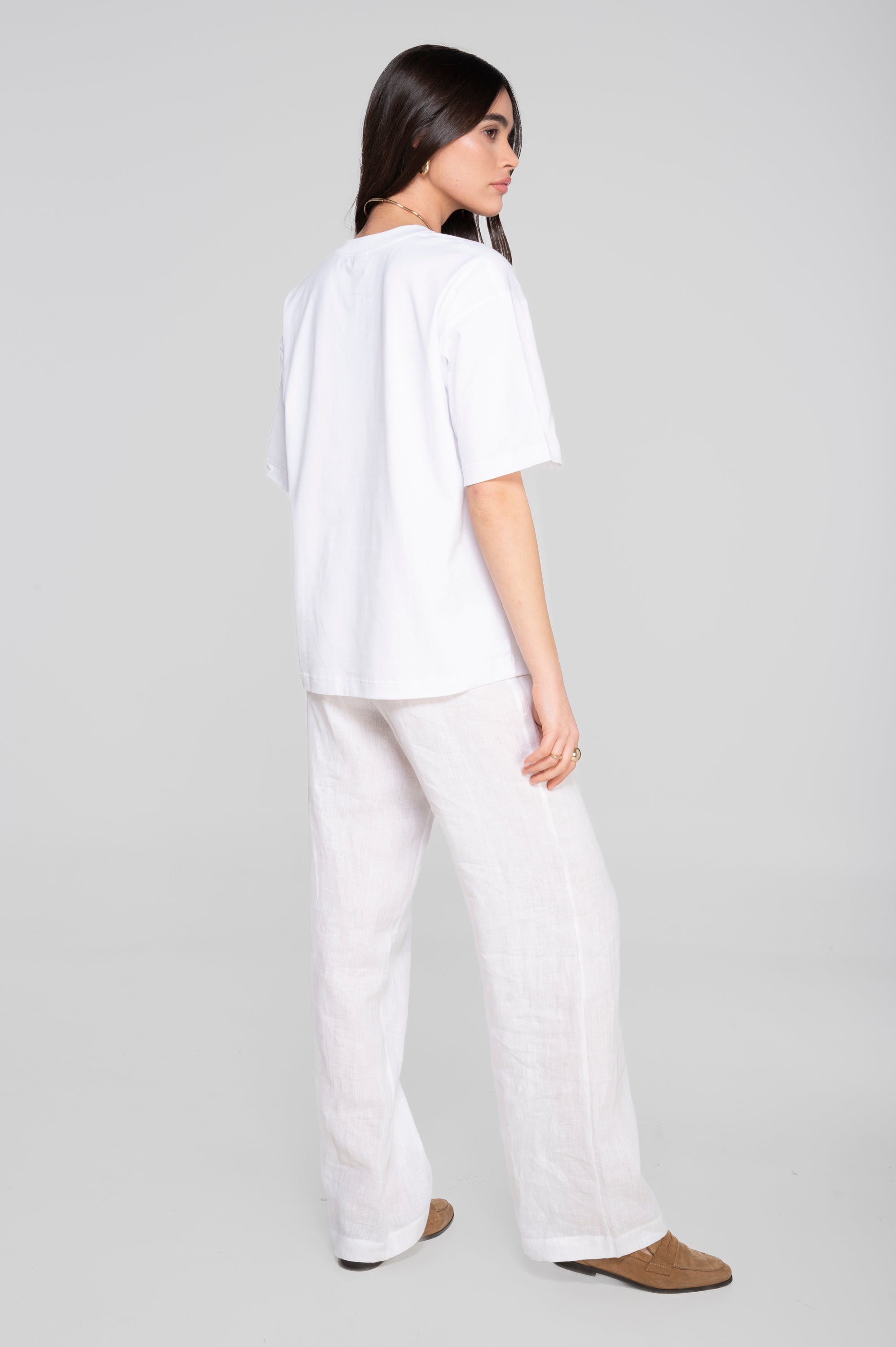 T-shirt girocollo in jersey di cotone pesante 7571