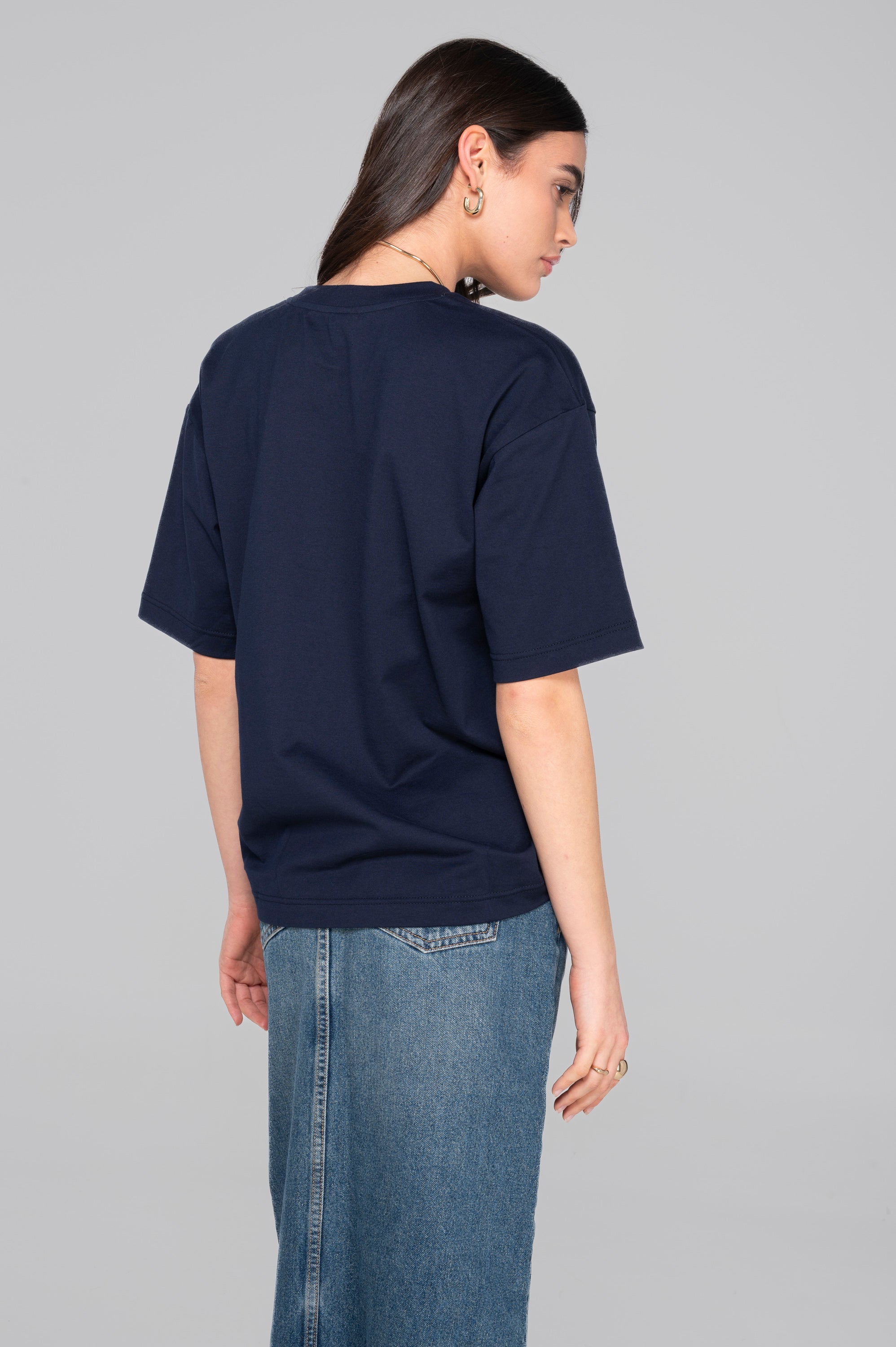 Round neck T-shirt in heavyweight jersey cotton 7571