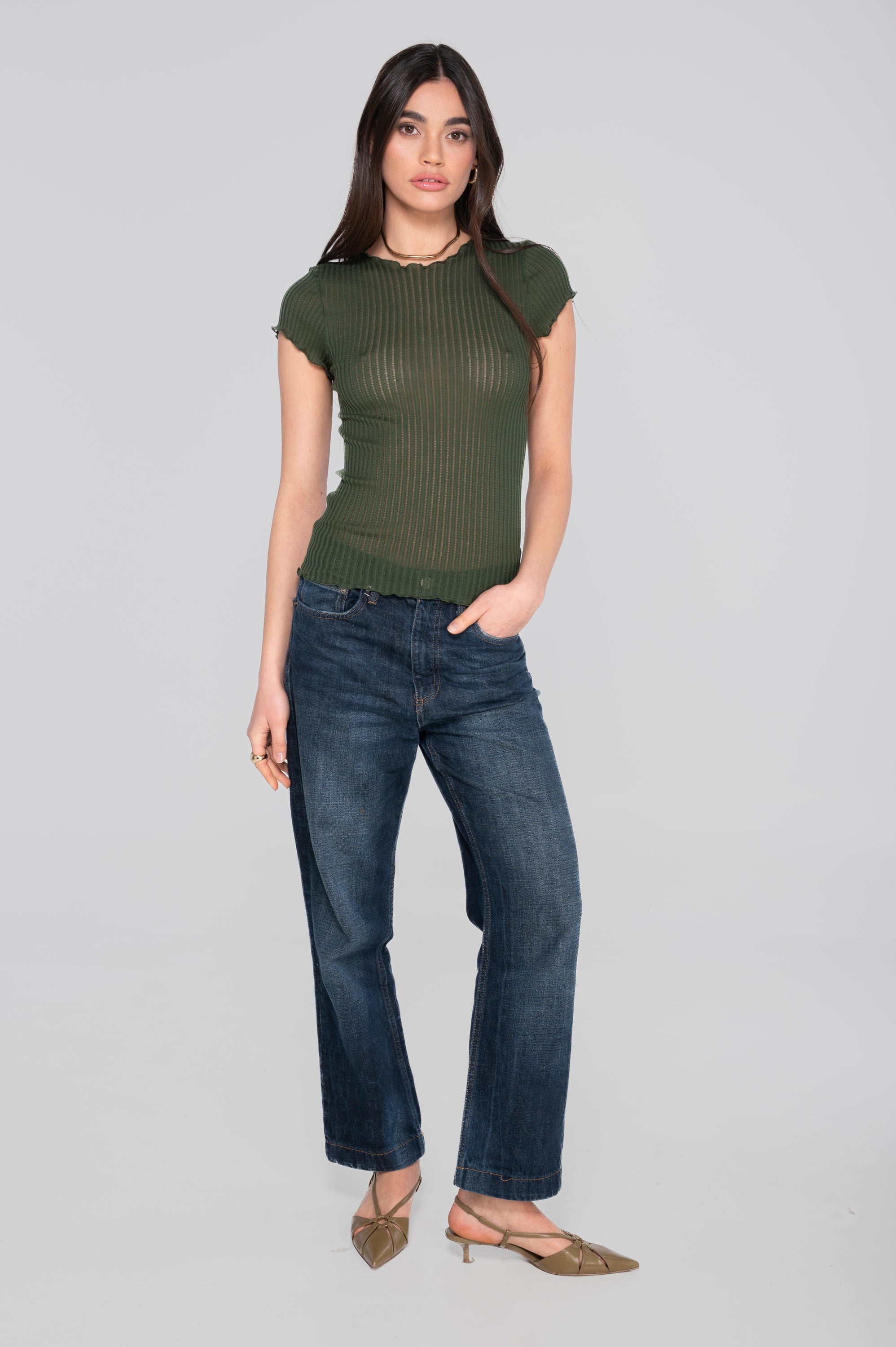 Short sleeves top in ajouré Filoscozia 3117