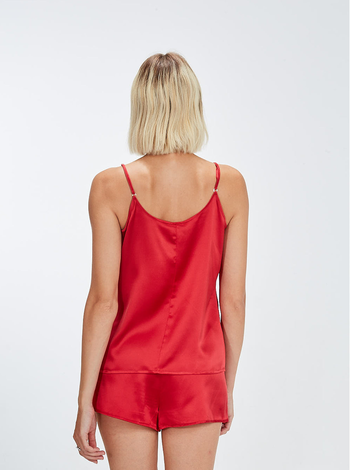 Back Woman silk red top