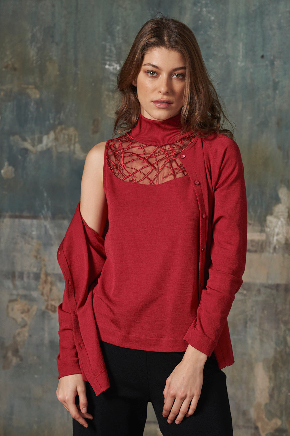 Top Woman 70% Wool, 30% Silk 5846 - Oscalito
