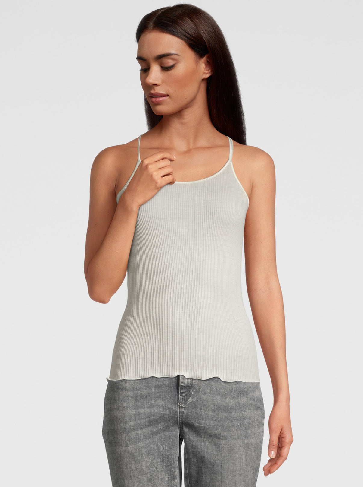 Spaghetti Top in Wool and Silk 3420 - Oscalito