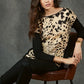 Long-Sleeved Shirt in Wool and Silk with Animalier pattern