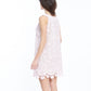 Back woman mini dress in embroidered cotton