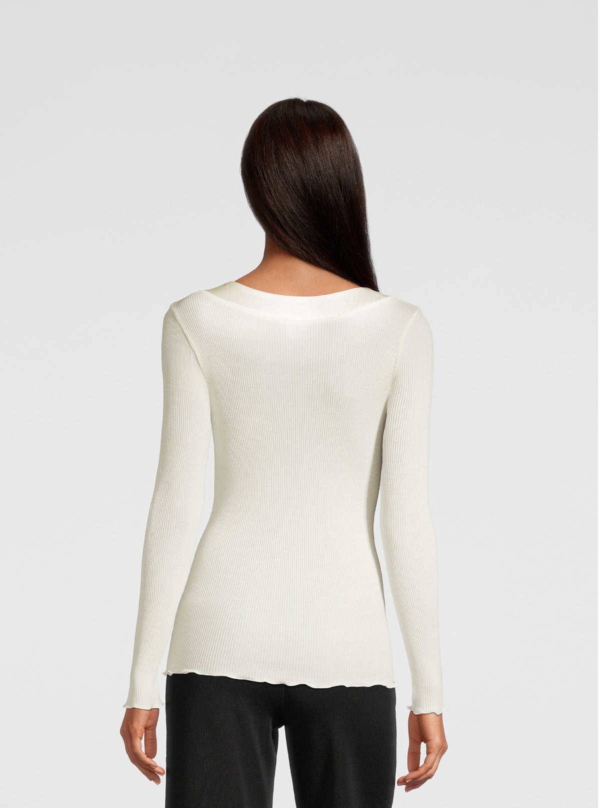 Sleek satin edging Longsleeves Shirt 5304 - Oscalito