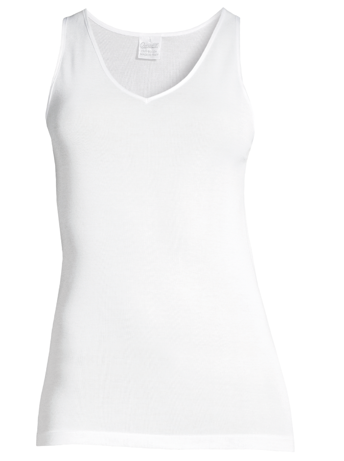 Filoscozia V neck Tank Top satin trimming 542 - Oscalito