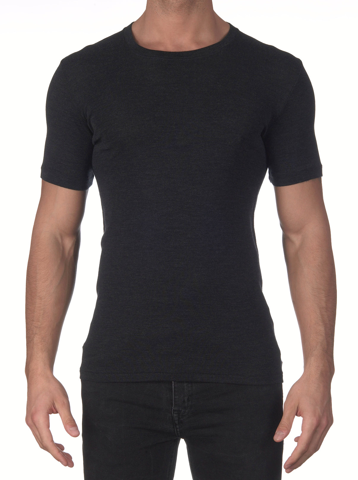 Wool and Silk Crew Neckline T-Shirt 624 - Oscalito