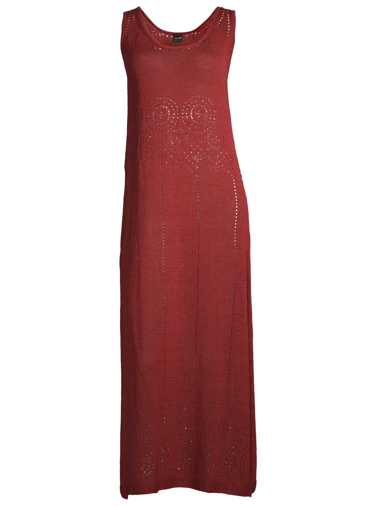 Sleeveless Long Dress knit in pure linen 6588 - Oscalito