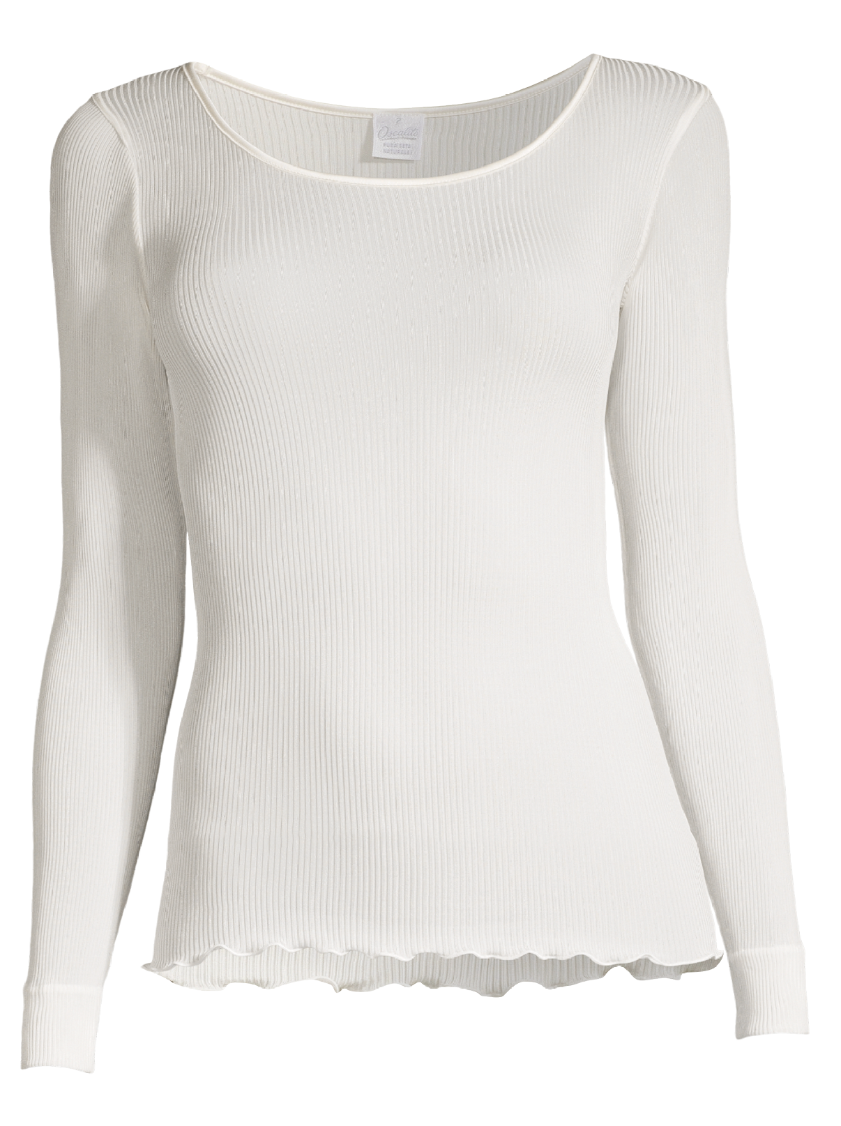 Longsleeves Woman Silk in pure silk organza with satin trimm 9456 - Oscalito