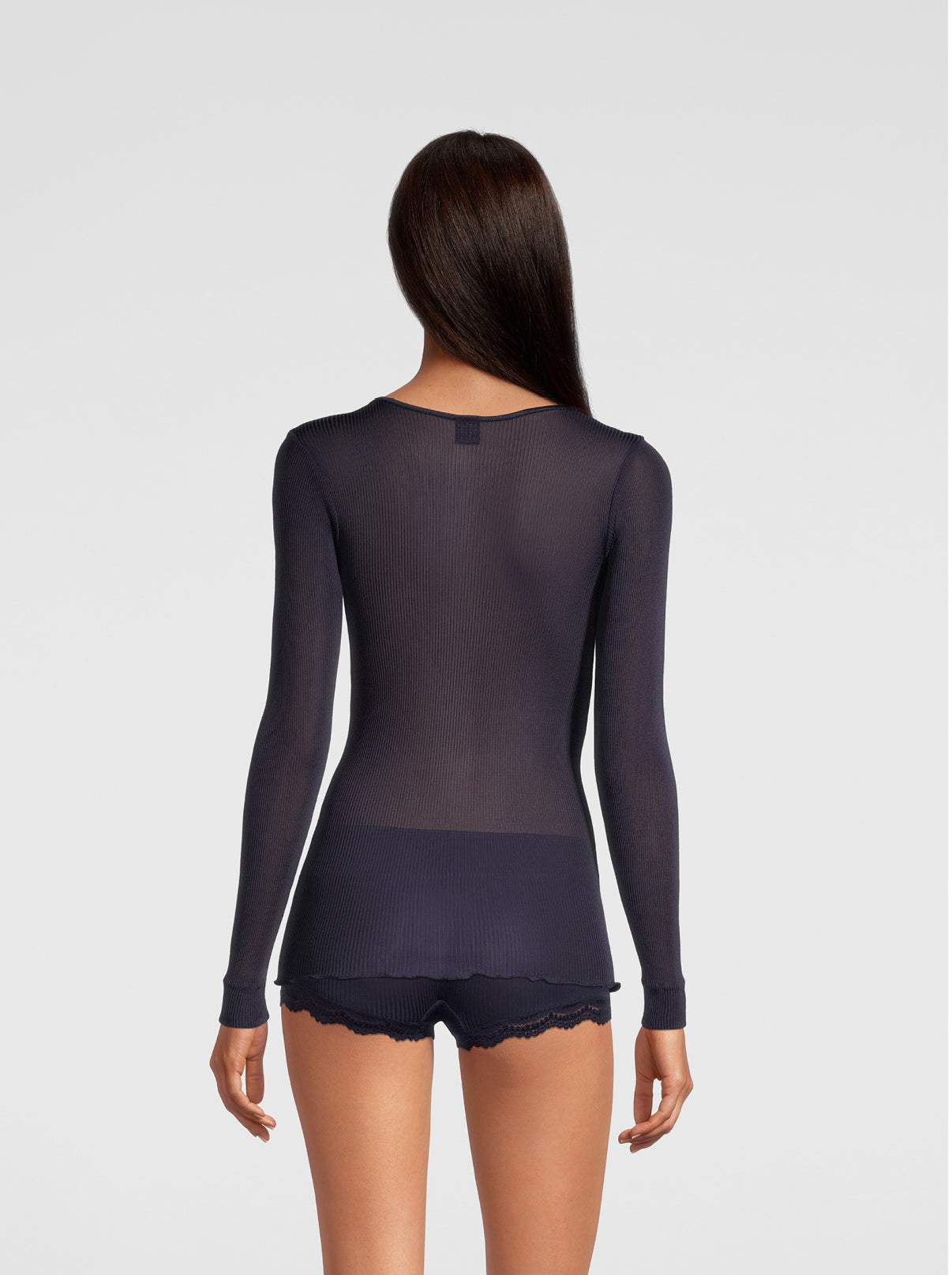 Longsleeves Woman Silk in pure silk organza with satin trimm 9456 - Oscalito