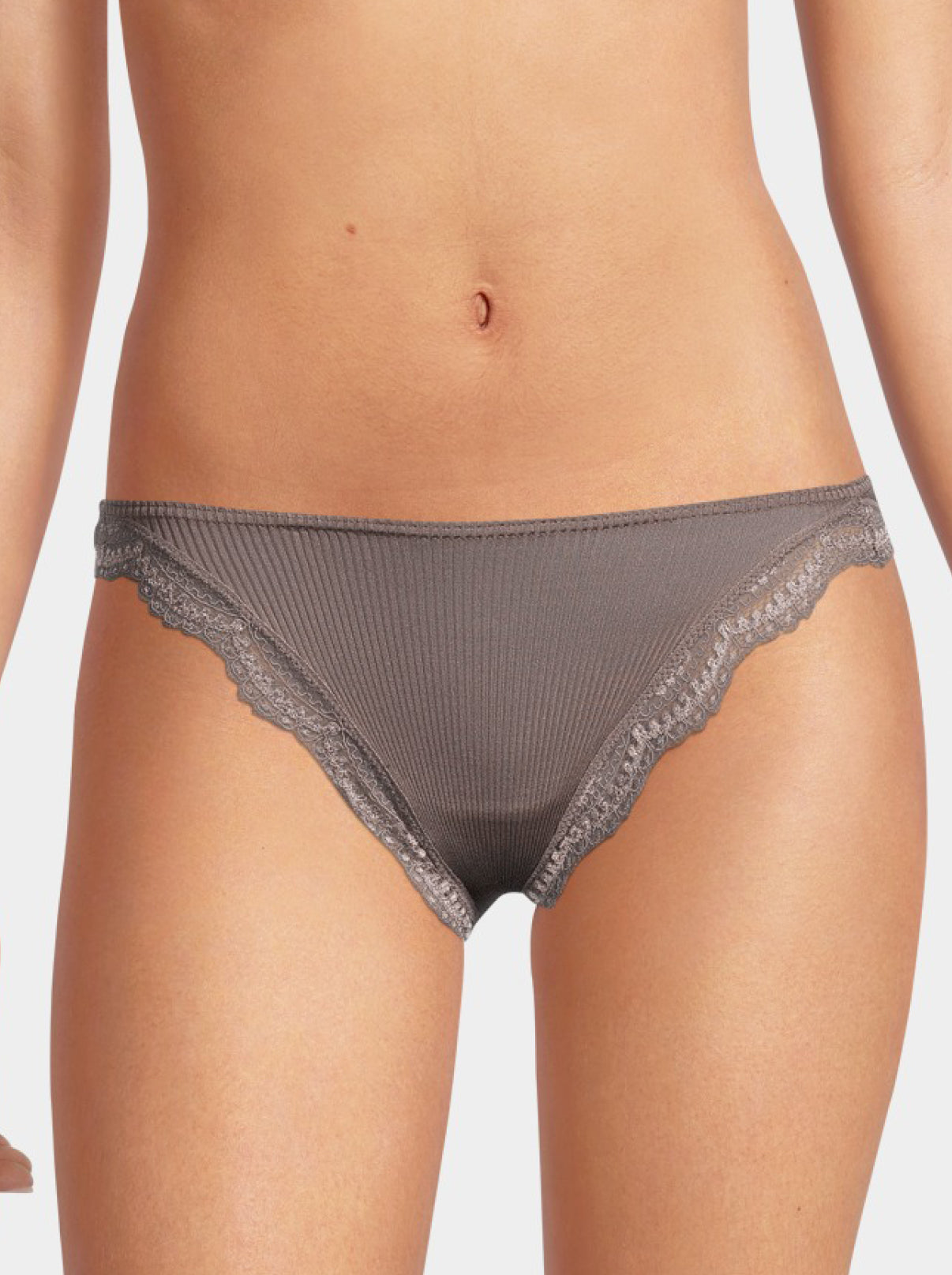 Grey woman mini low-rise brief in silk