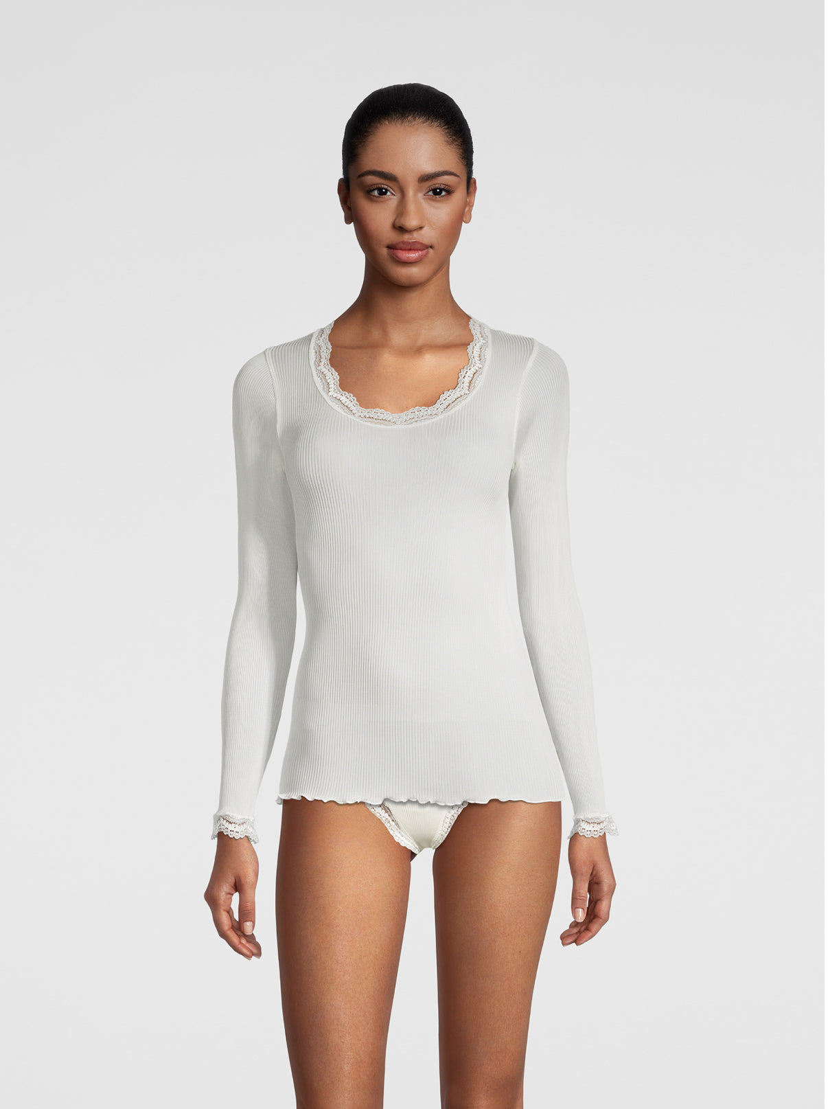 Front Woman White Long-sleeved shirt