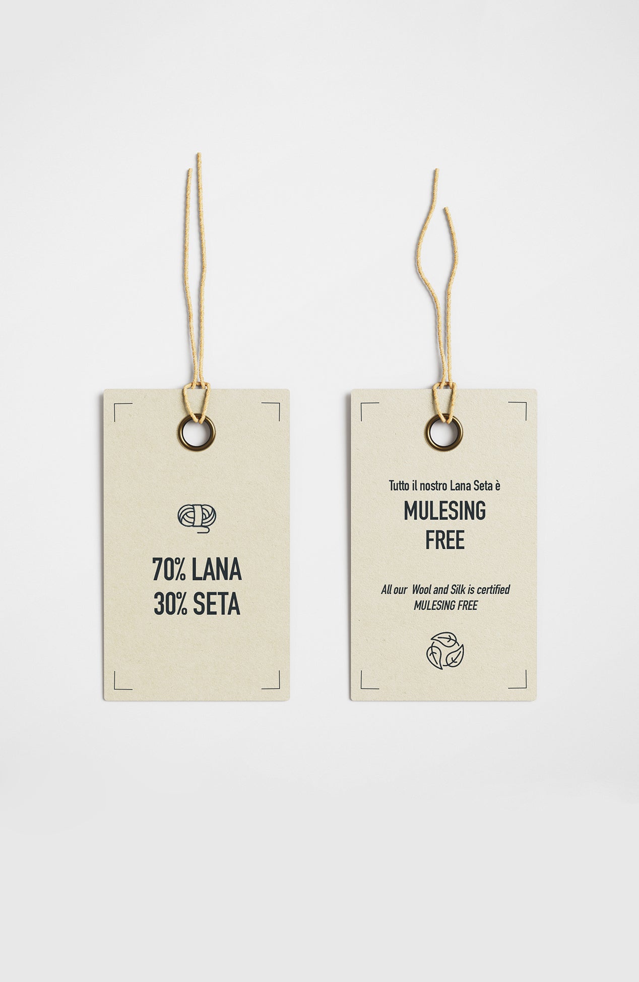 Labels wool and silk