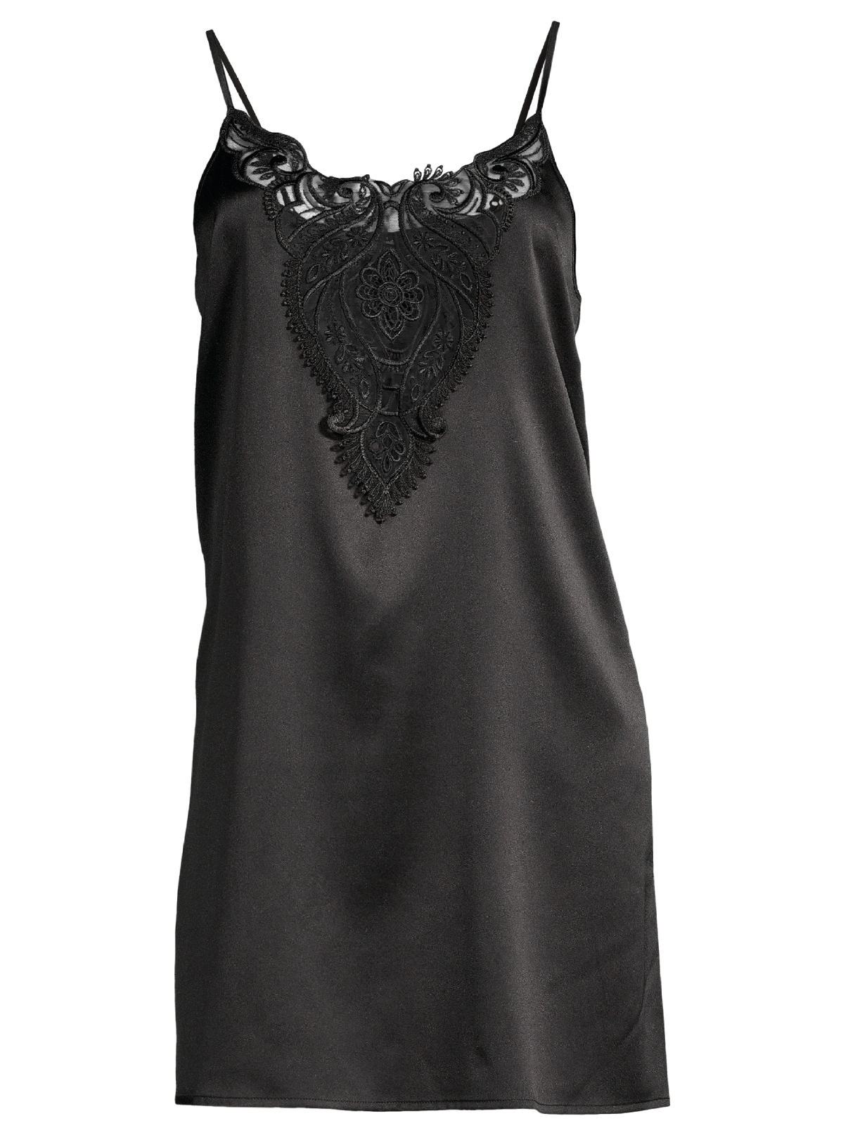 Slip dress stretch silk satin with macramè 10340 - Oscalito