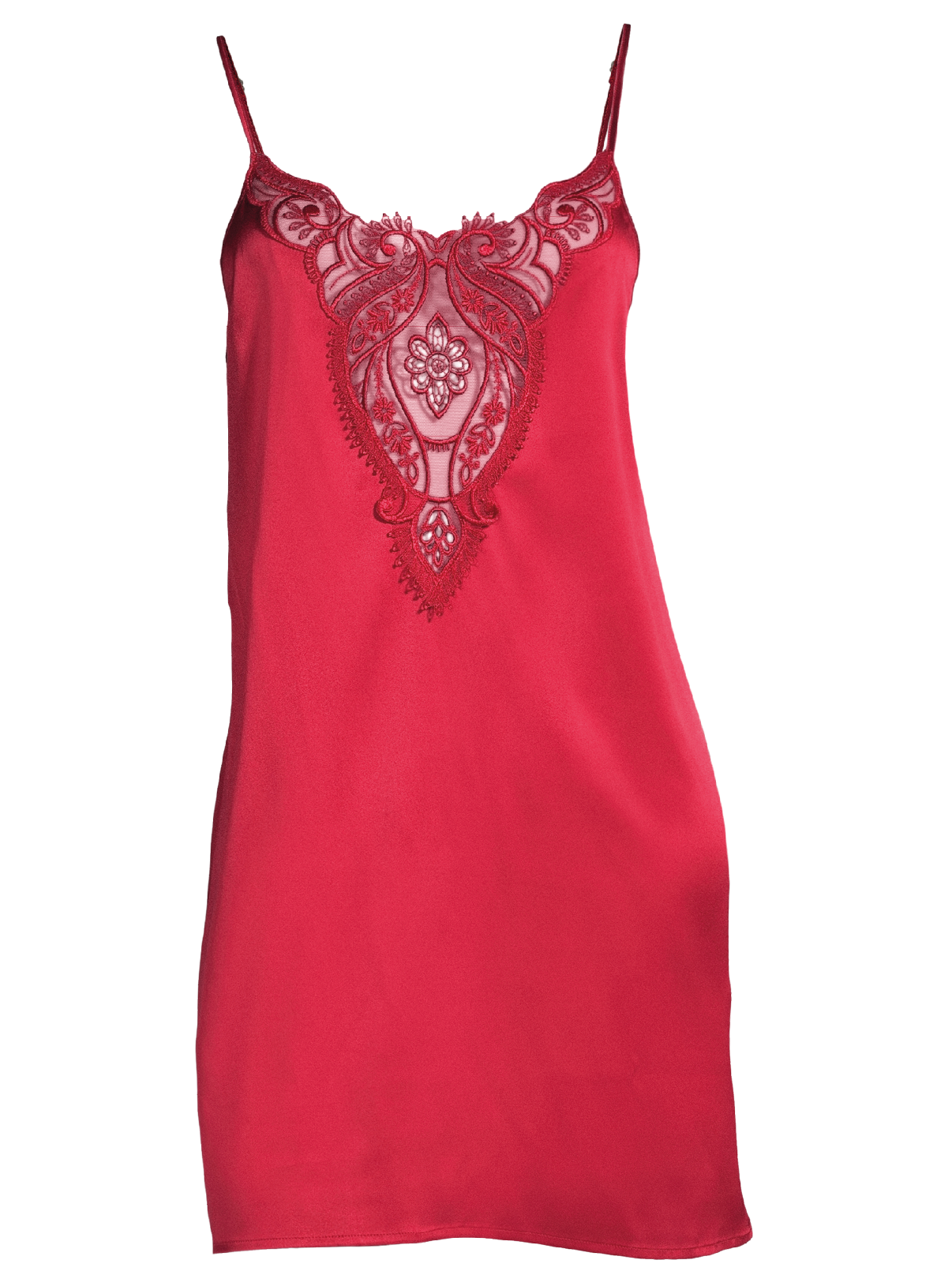 Slip dress stretch silk satin with macramè 10340 - Oscalito