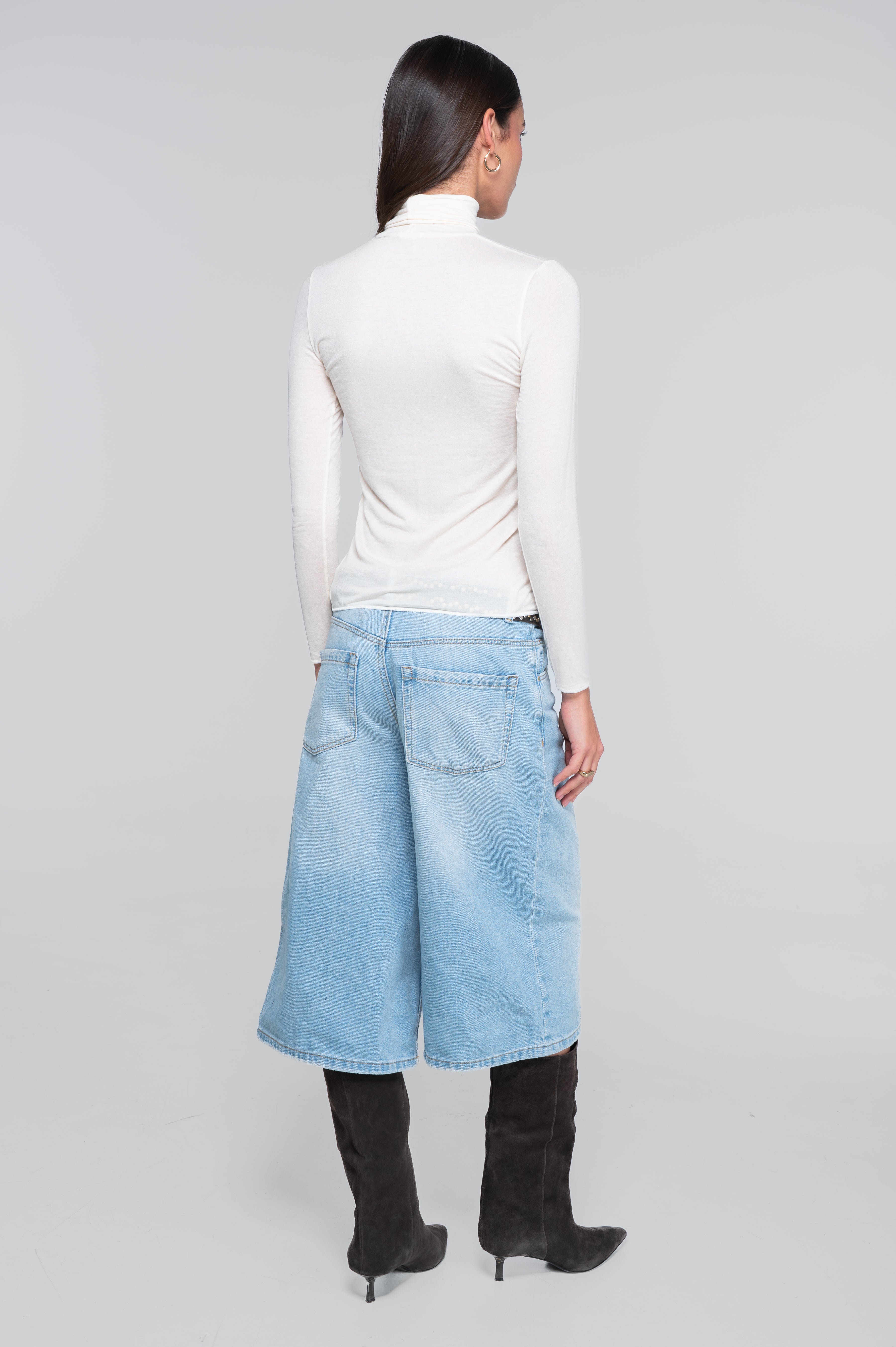 Modal cashmere long sleeves turtleneck shirt 1482