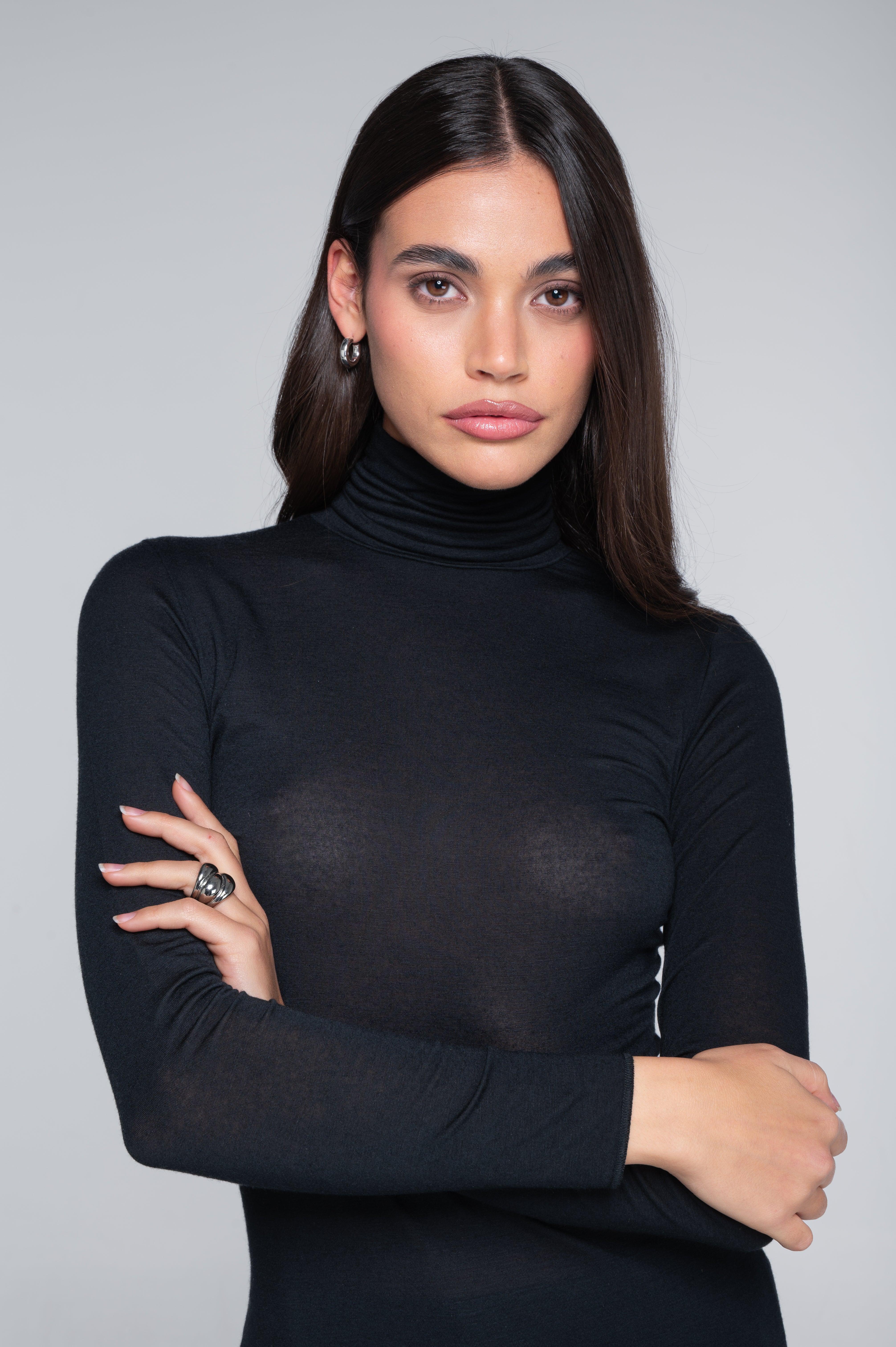 Modal cashmere long sleeves turtleneck shirt 1482