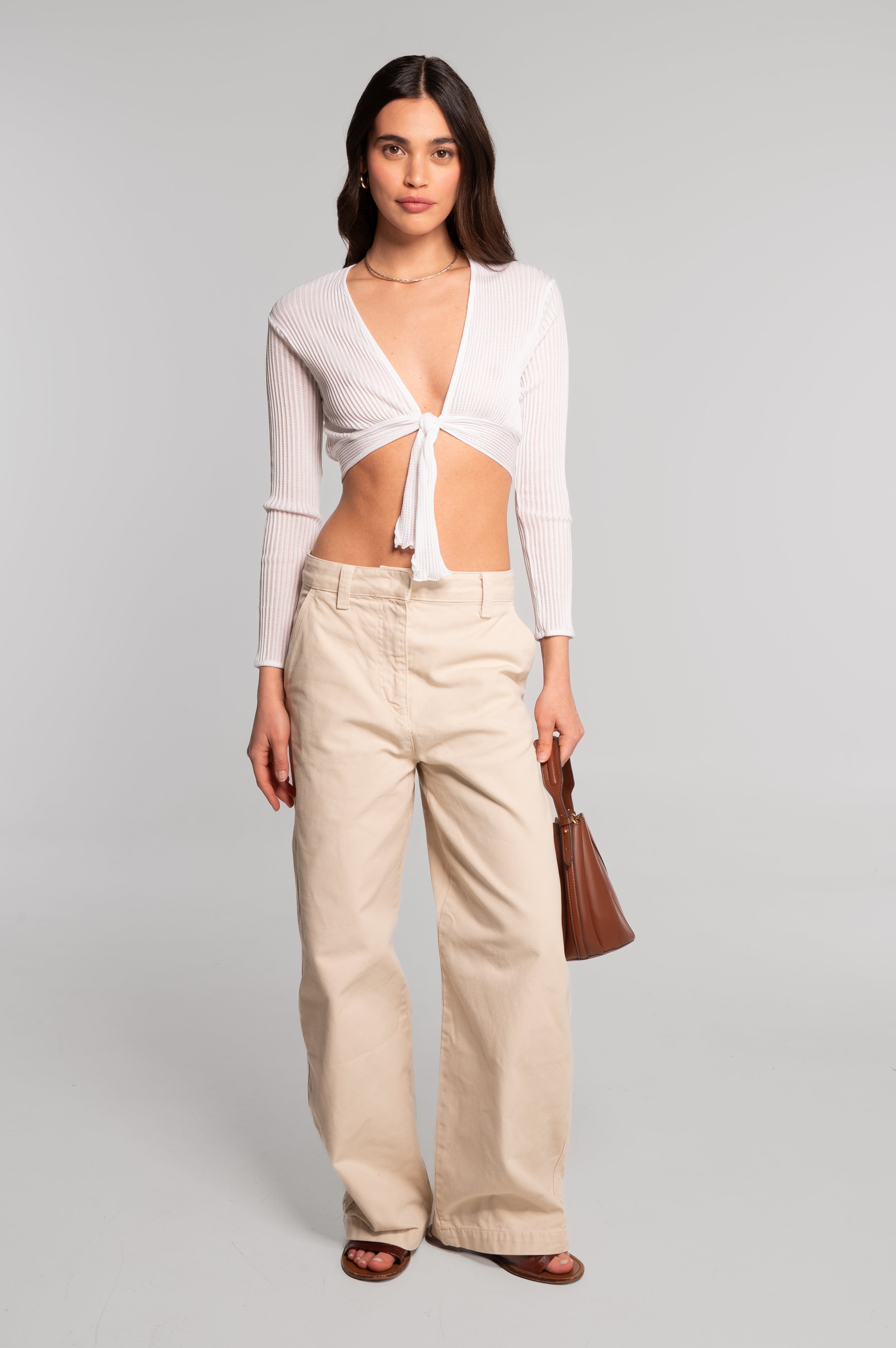 Cropped cardigan in ajouré Filoscozia 3110