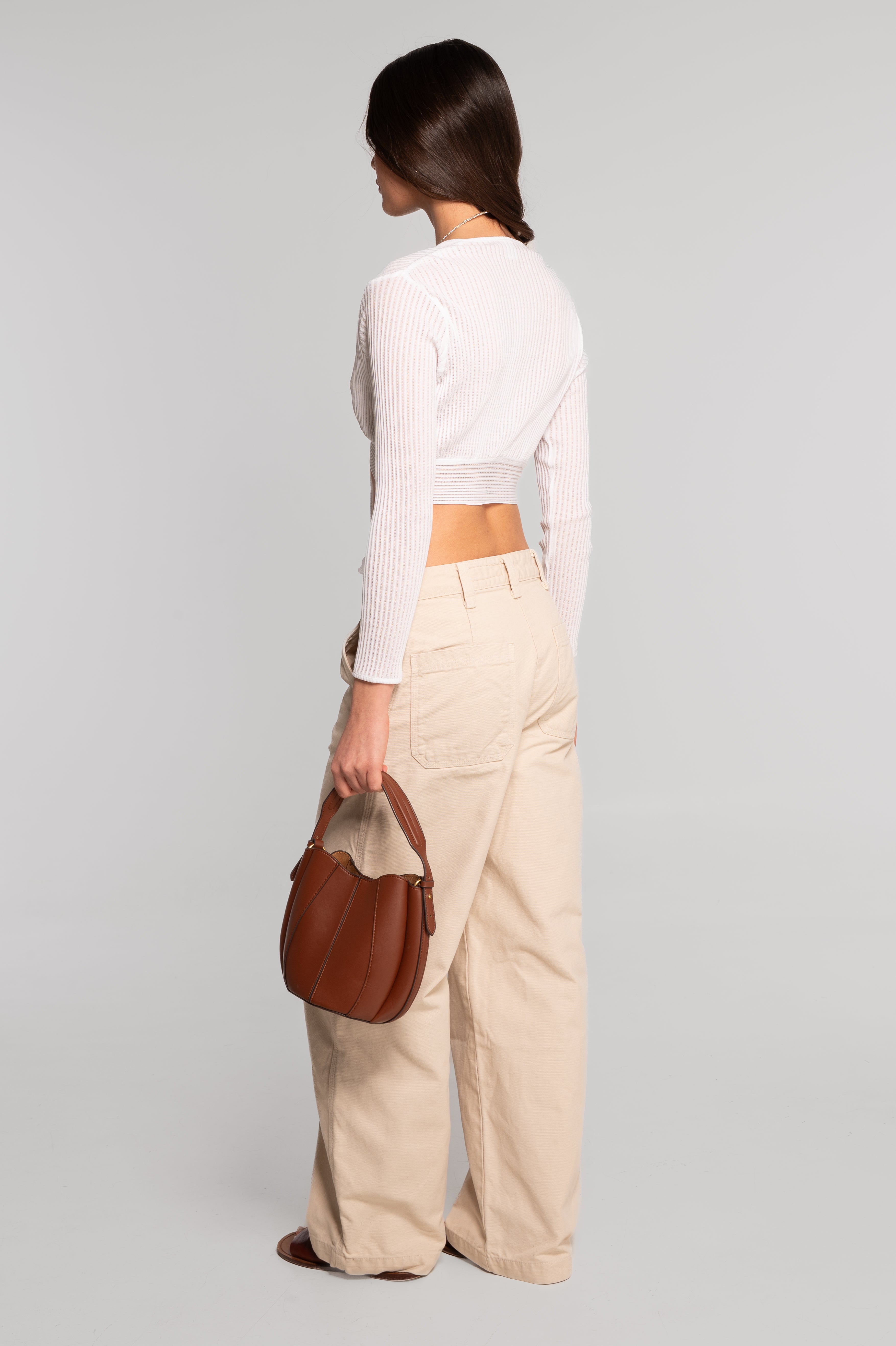 Cropped cardigan in ajouré Filoscozia 3110