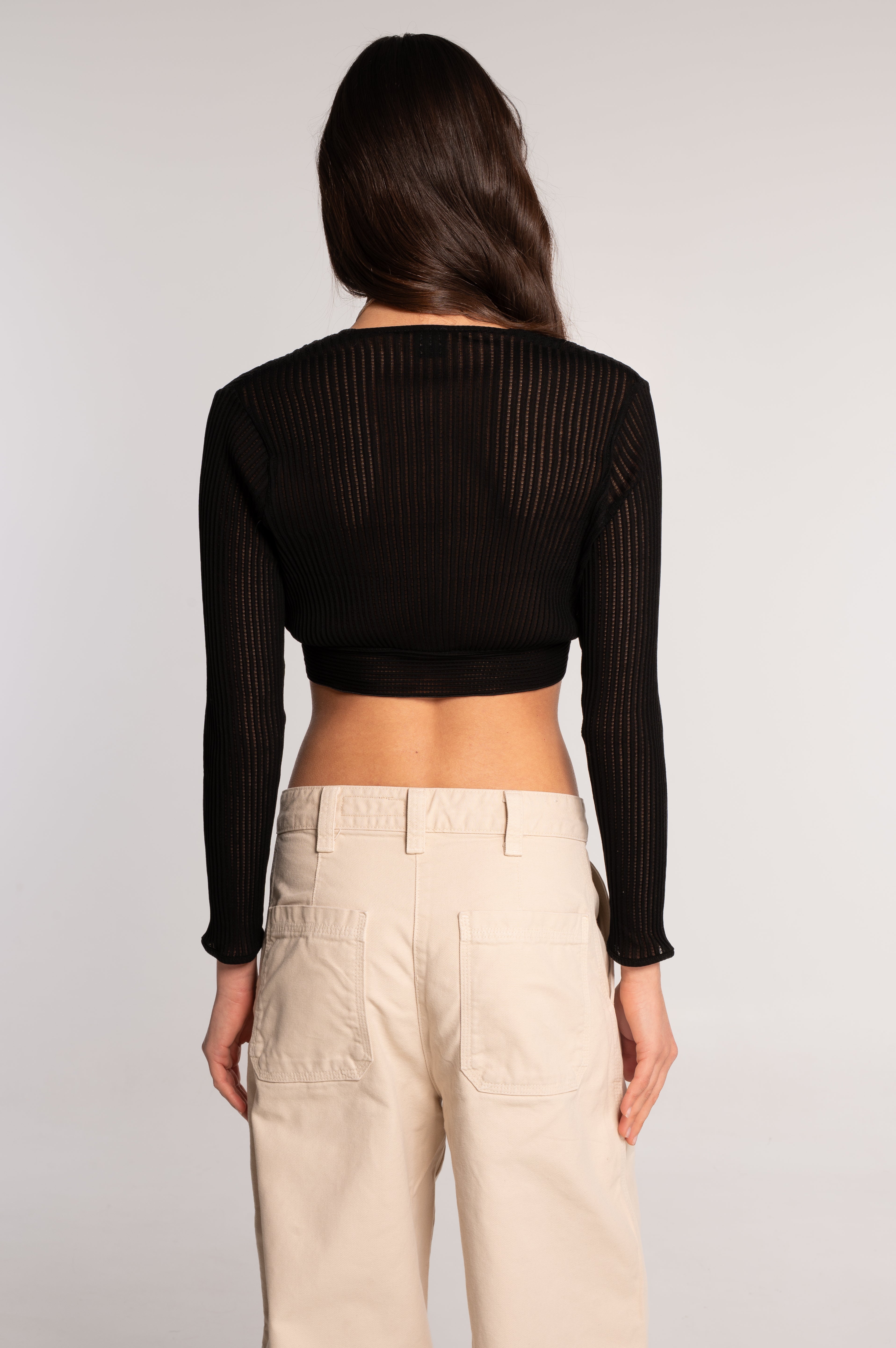 Cropped cardigan in ajouré Filoscozia 3110