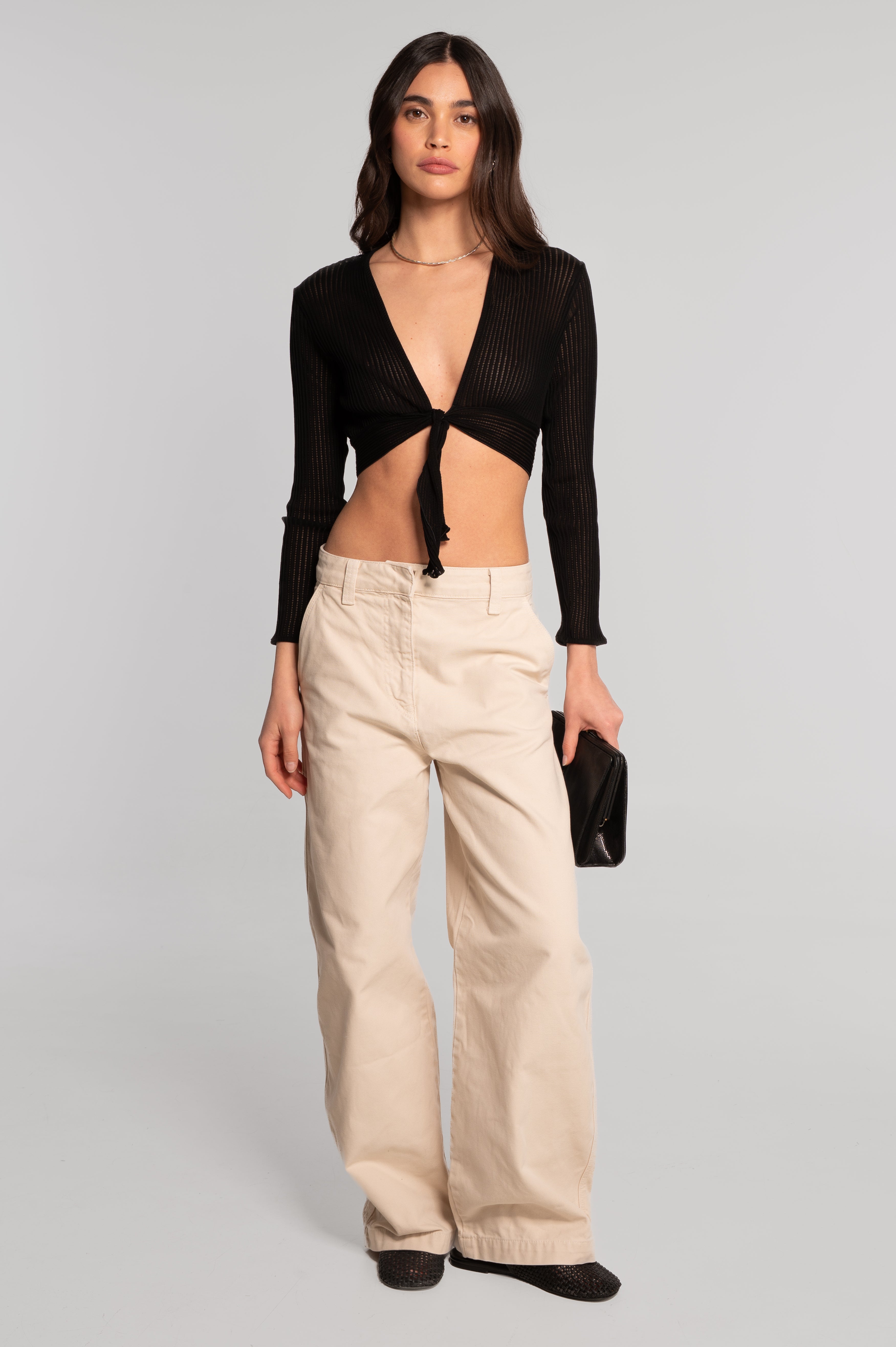 Cropped cardigan in ajouré Filoscozia 3110