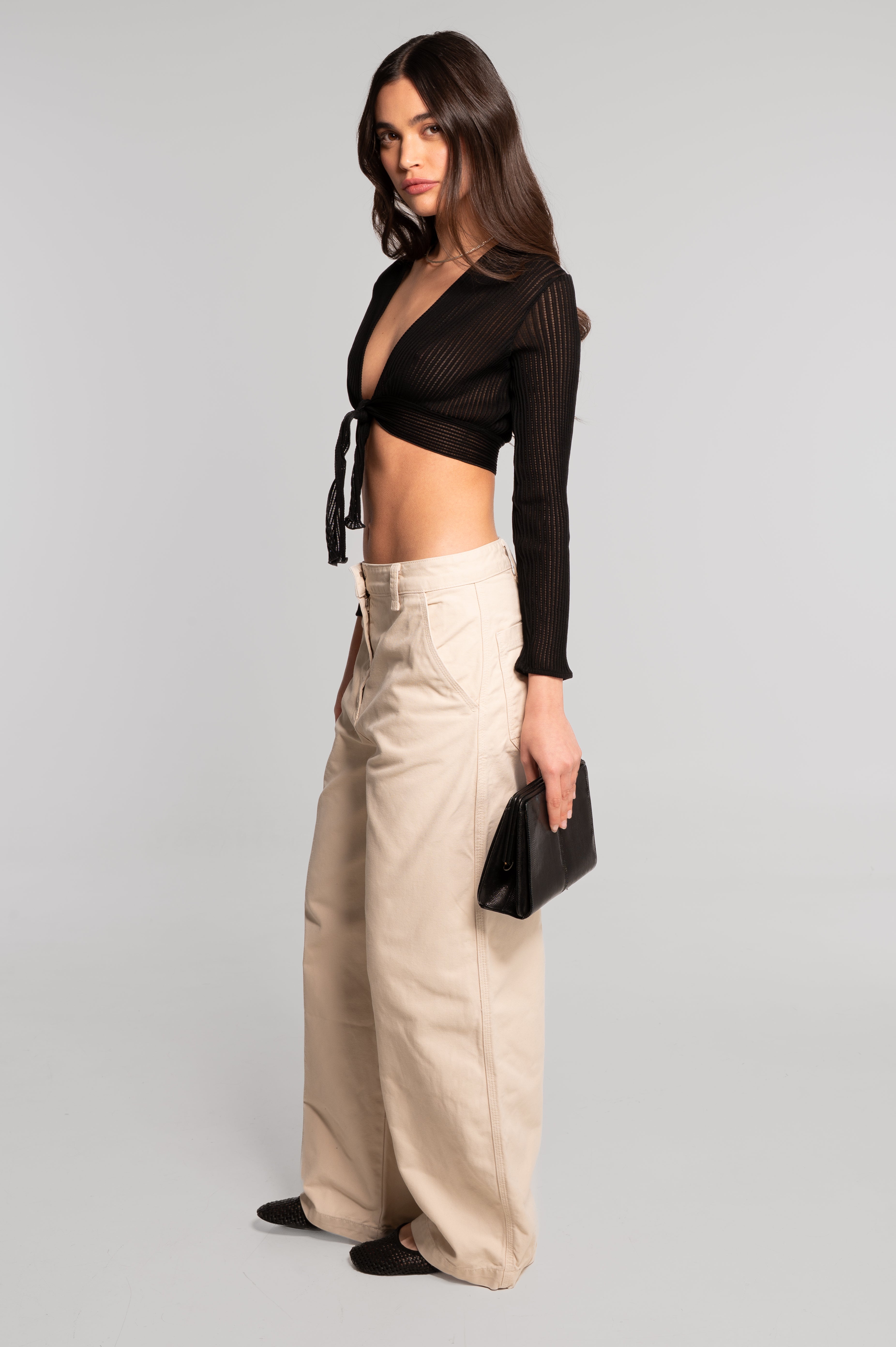 Cropped cardigan in ajouré Filoscozia 3110