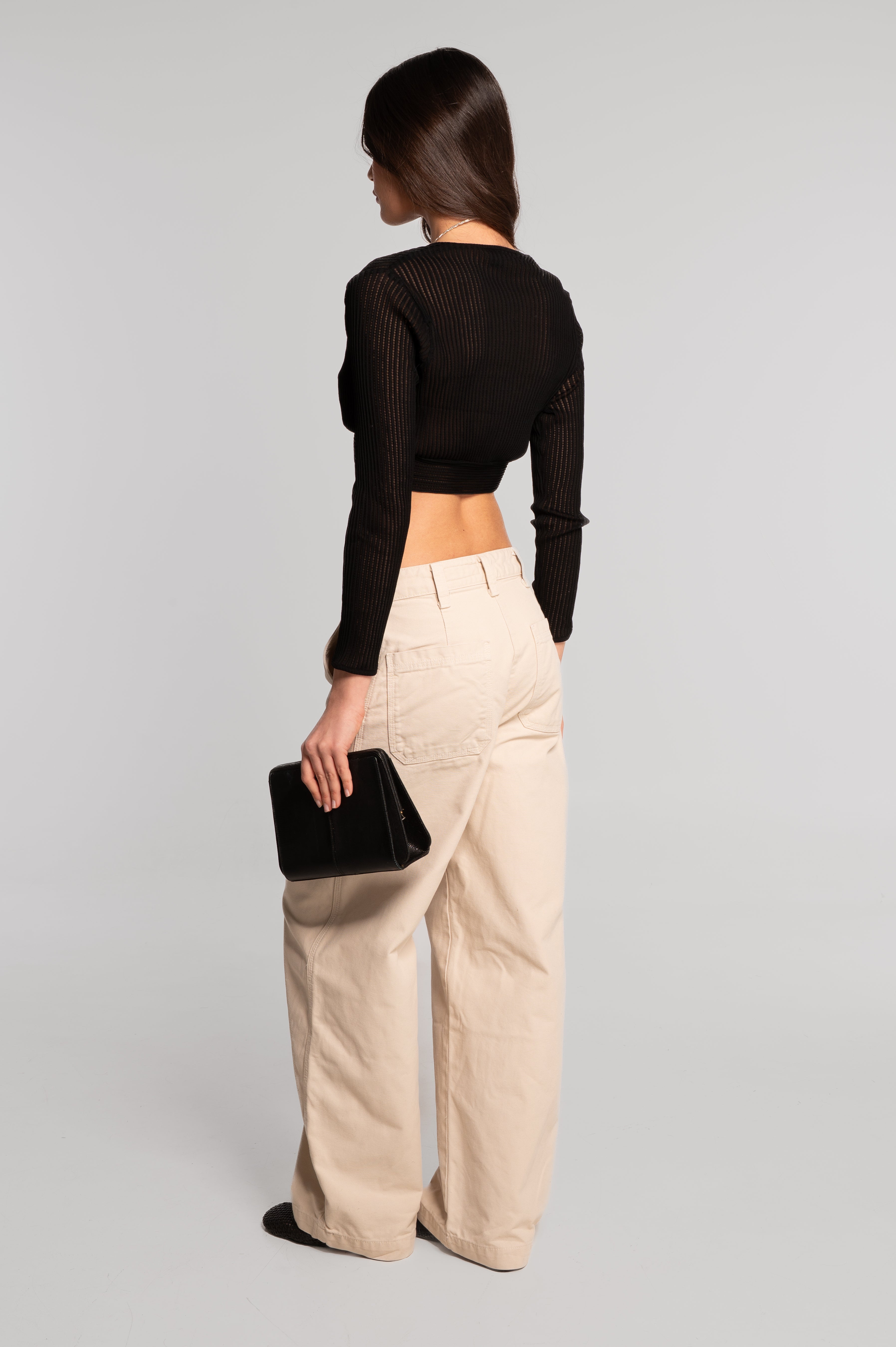 Cropped cardigan in ajouré Filoscozia 3110