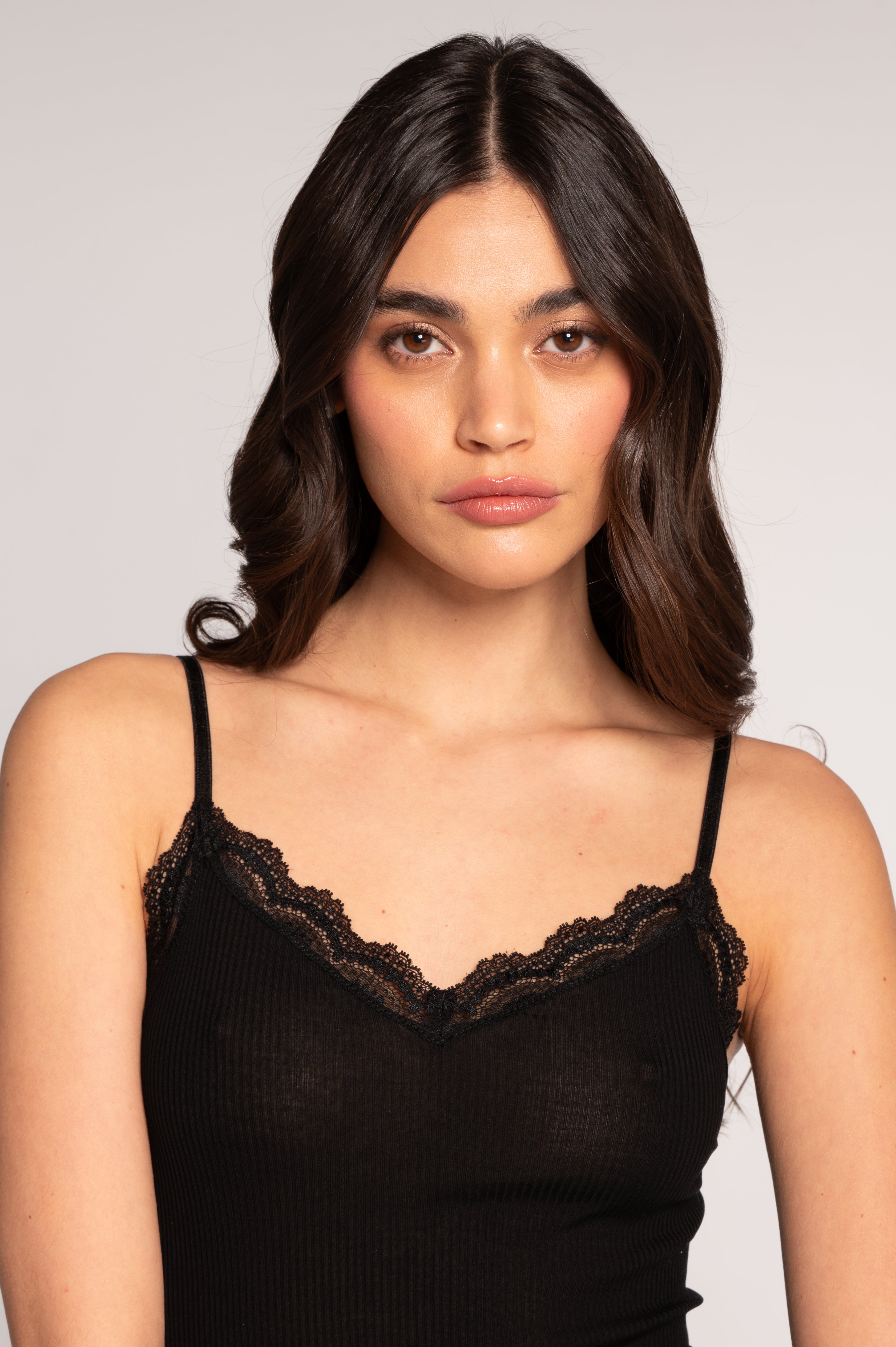 Filoscozia cotton and Leavers lace camisole top 3160