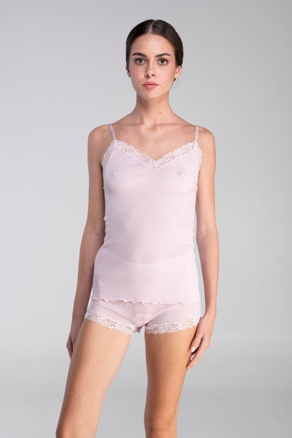 Top in lana e seta con pizzo Leavers 3408