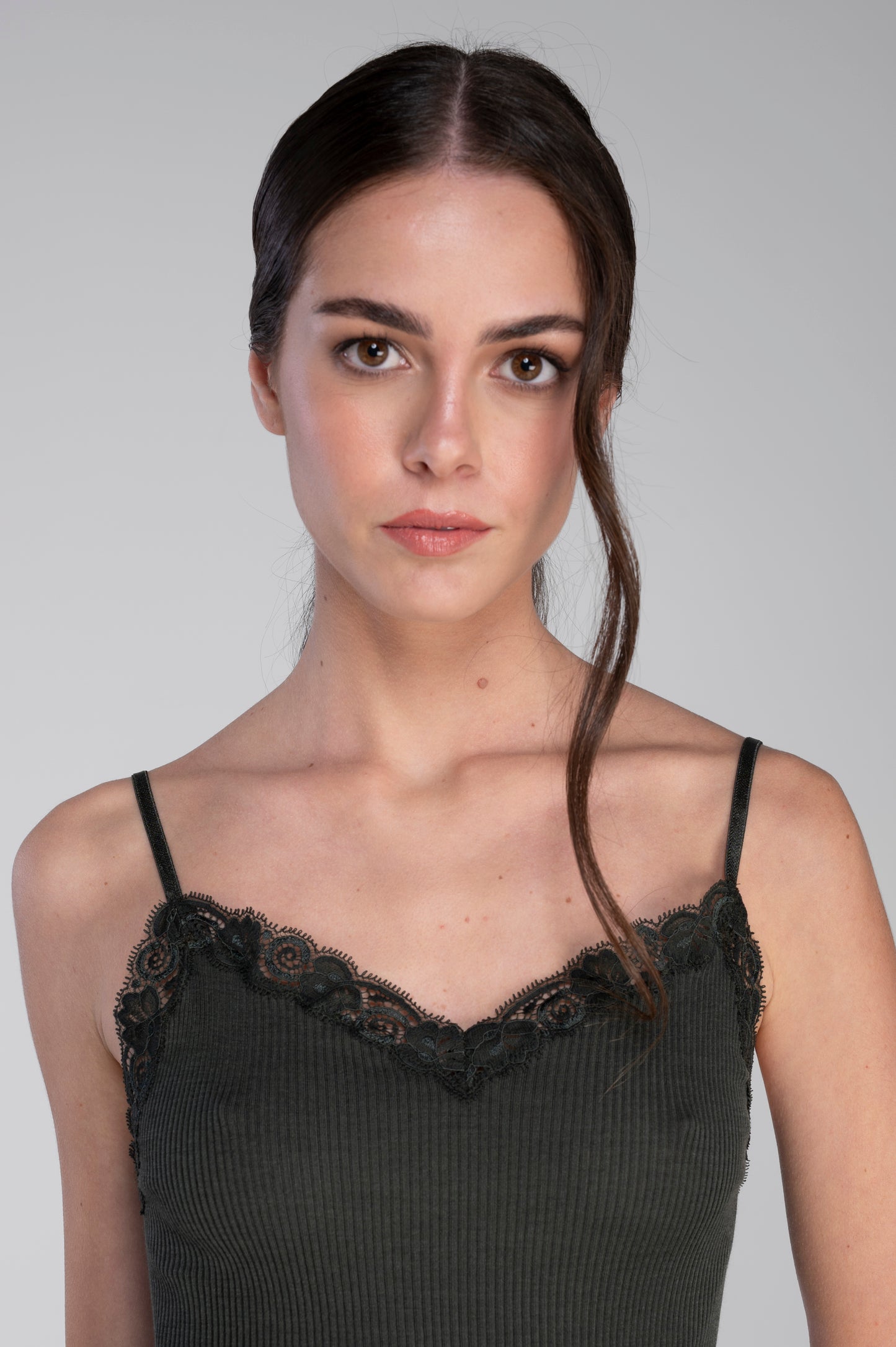 Top in lana e seta con pizzo Leavers 3408