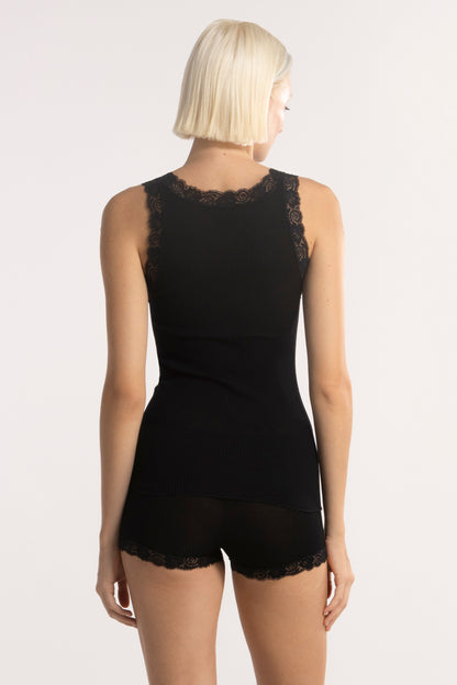 The Wool and Silk tank top with leavers lace 3410 - Oscalito