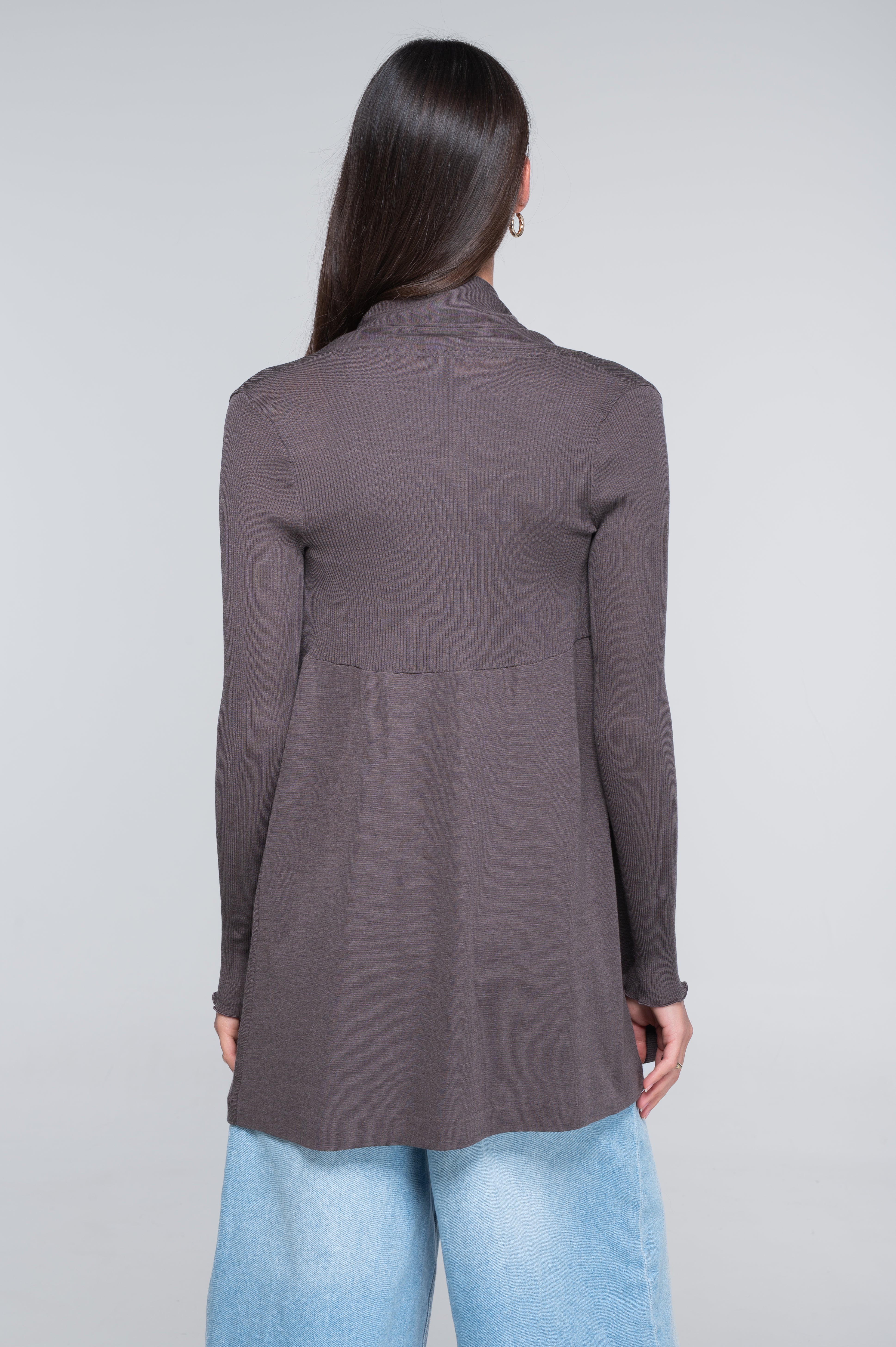 Wool and silk long sleeves cardigan 3463