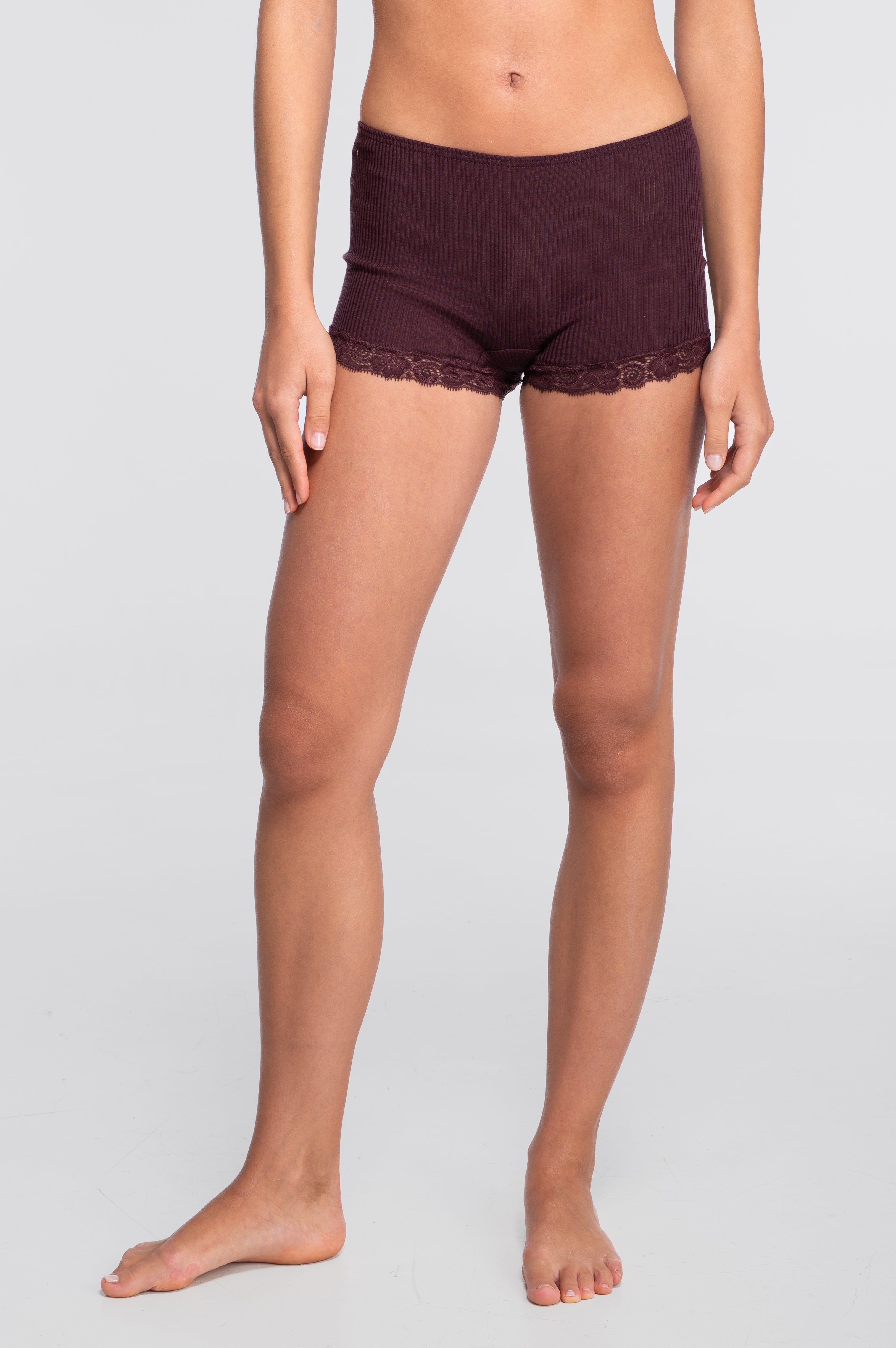 Culottes en laine et soie avec dentelle Leavers 3413