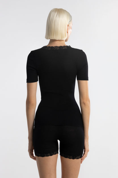 Round Neck T-Shirt in Wool and Silk 3414 - Oscalito