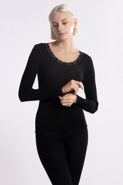 Longsleeves Shirt in Wool and Silk 3416 - Oscalito