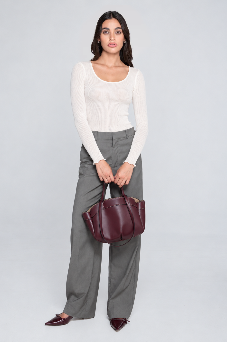 Round Neck Longsleeves Shirt in wool and Silk 3426