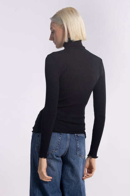 Long-Sleeved Turtleneck shirt in Wool and Silk 3438 - Oscalito