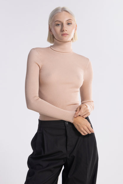 Long-Sleeved Turtleneck shirt in Wool and Silk 3438 - Oscalito