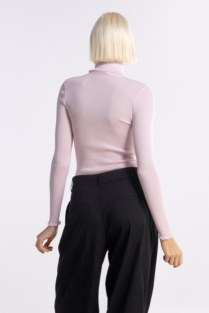 Long-Sleeved Turtleneck shirt in Wool and Silk 3438 - Oscalito