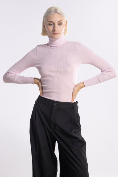 Long-Sleeved Turtleneck shirt in Wool and Silk 3438 - Oscalito