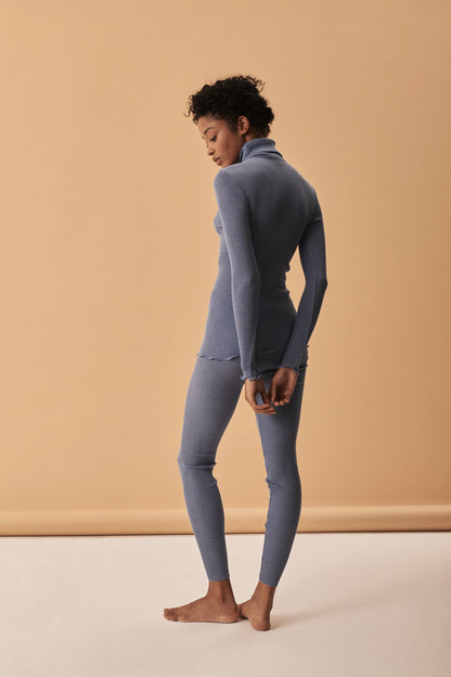 Long-Sleeved Turtleneck shirt in Wool and Silk 3438 - Oscalito