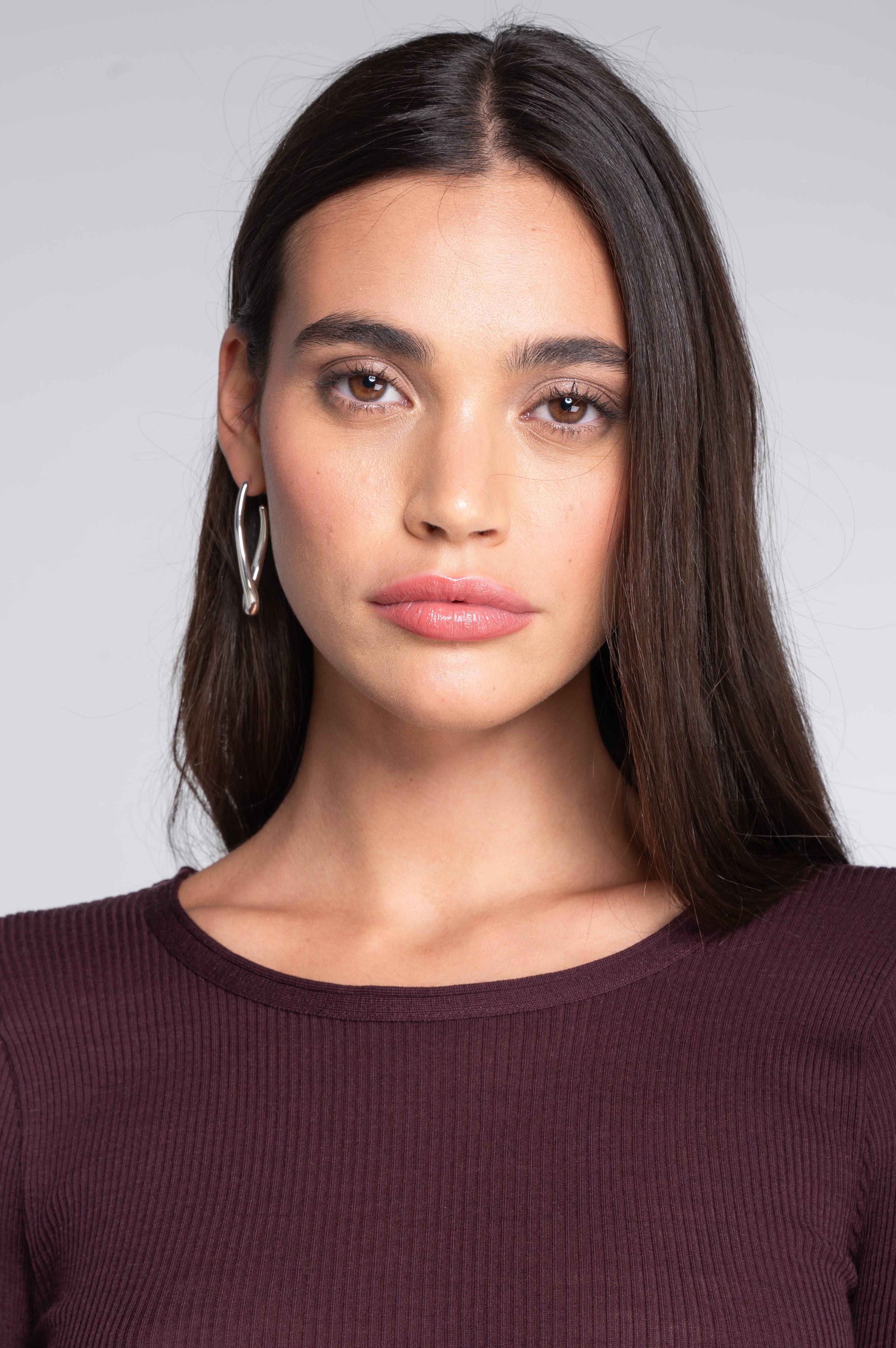 Wool and silk long sleeves roundneck shirt 3446R