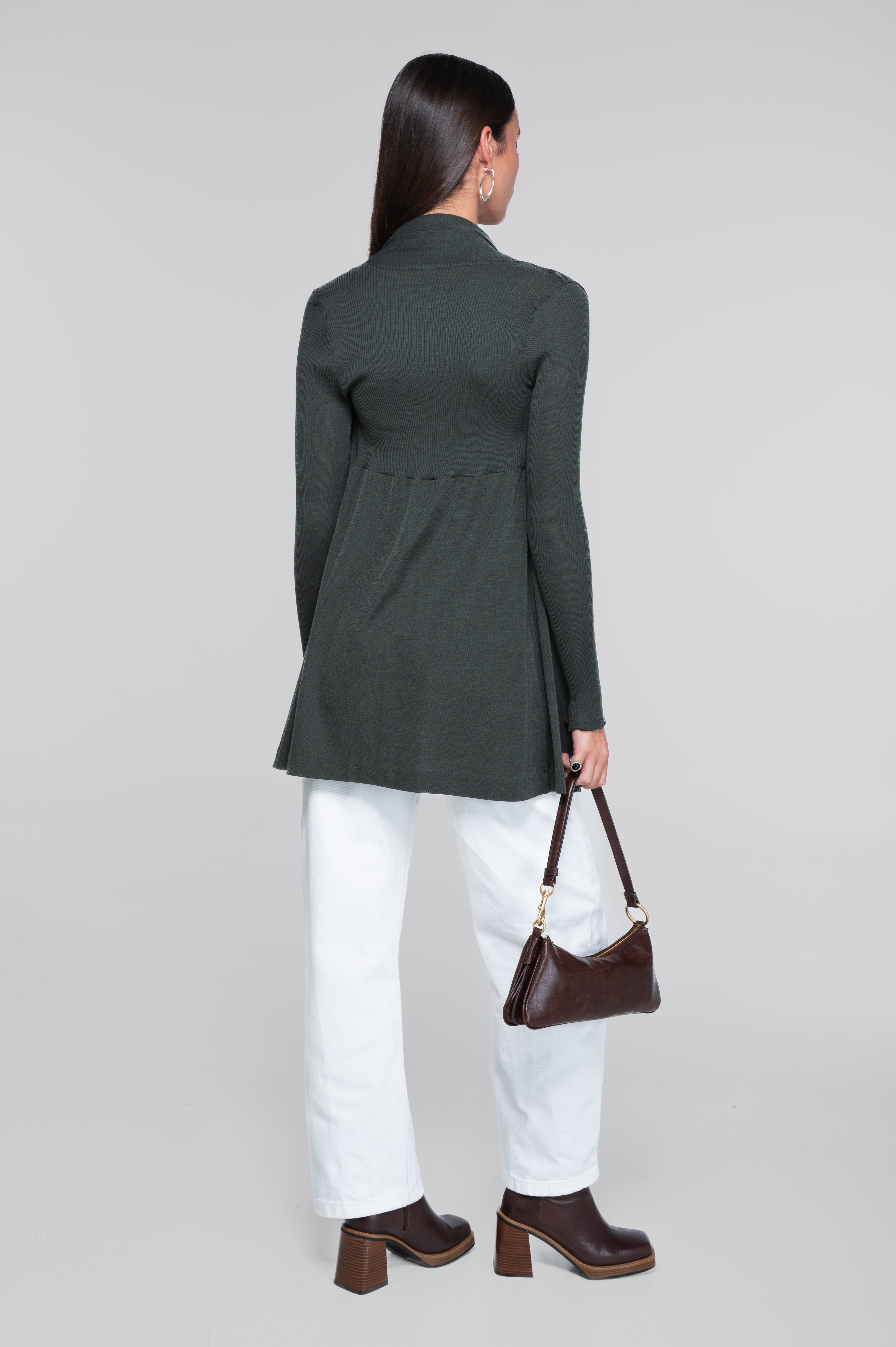 Wool and silk long sleeves cardigan 3463