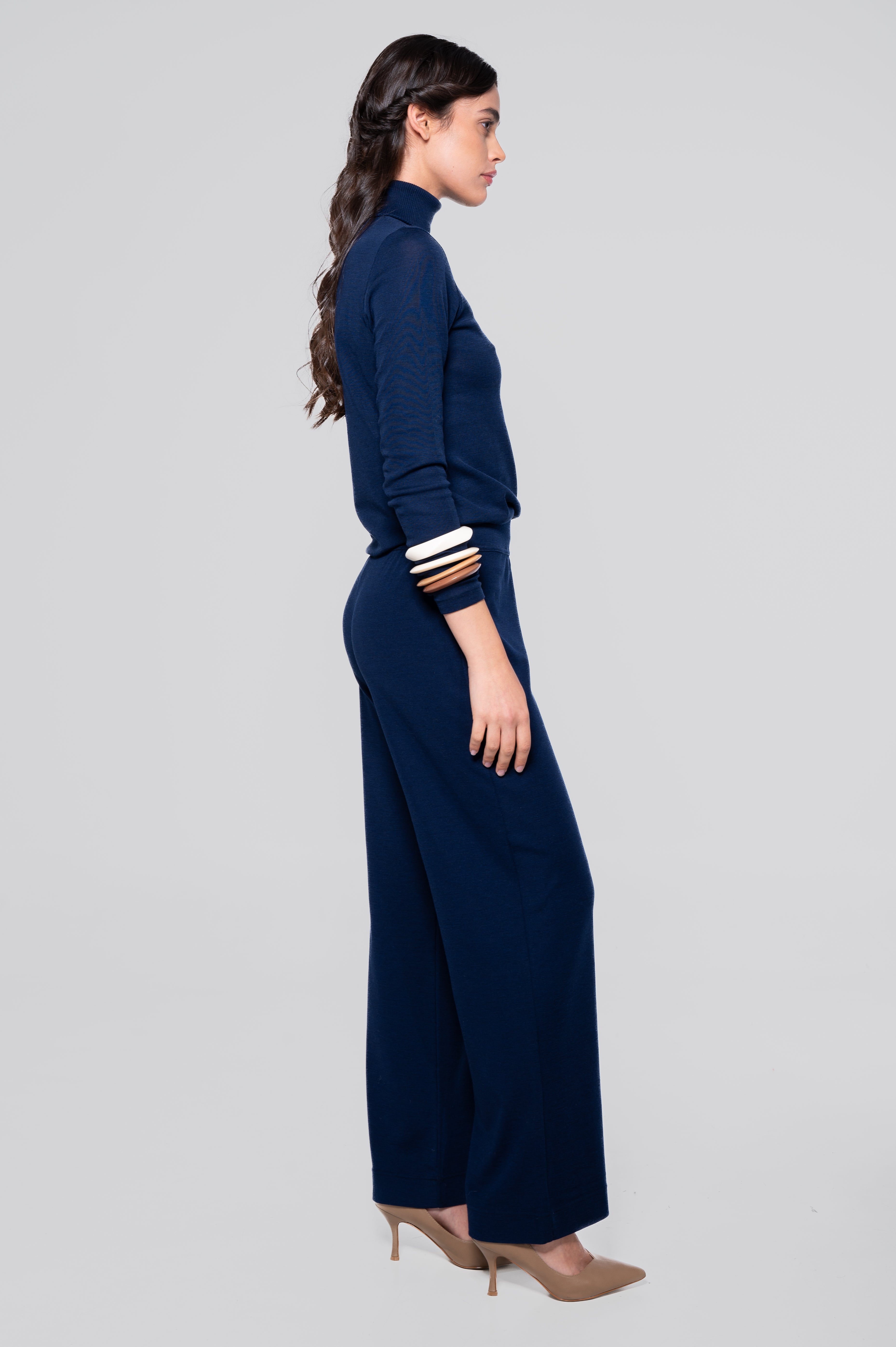 Wide-leg wool and silk trousers 5681