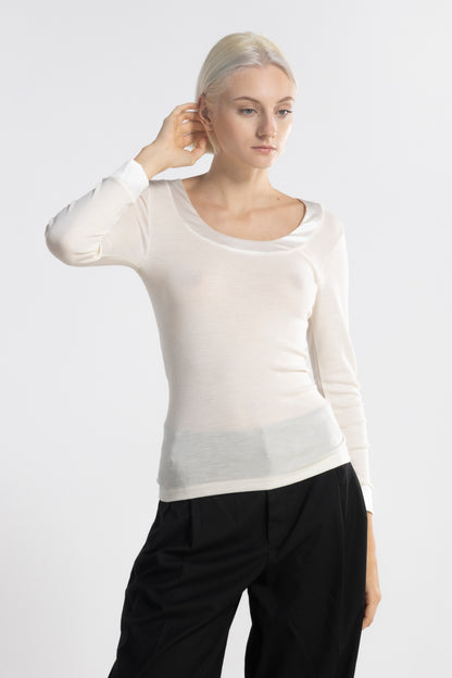 Longsleeves Woman Wool and Silk Shirt 4258 - Oscalito